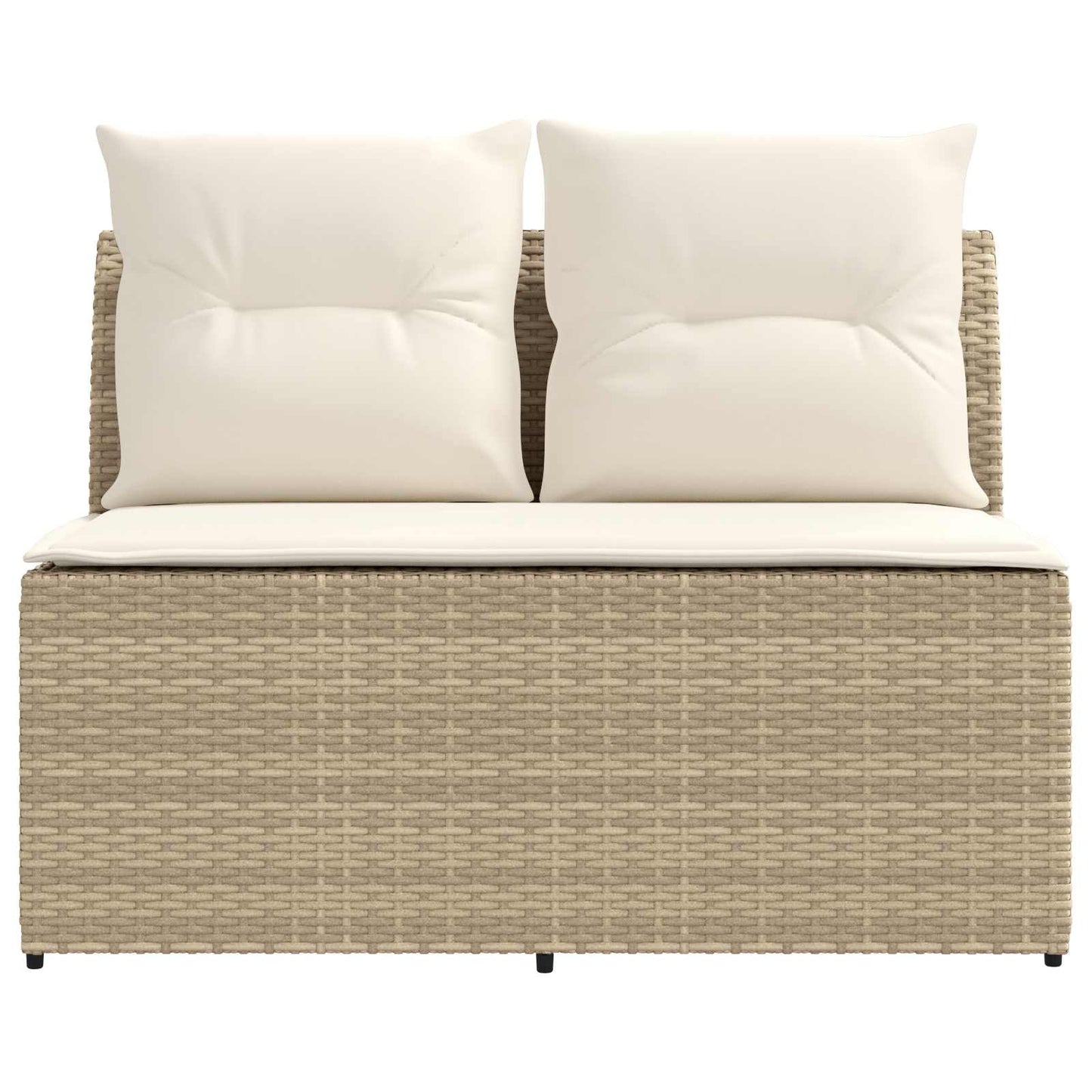 2 Stück Garten Mittel Sofa Mit Hochklapptisch Poly-Rattan