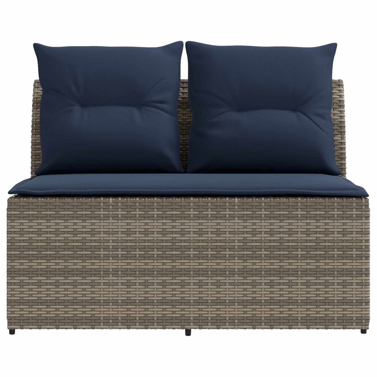 2 Stück Garten Mittel Sofa Mit Hochklapptisch Poly-Rattan
