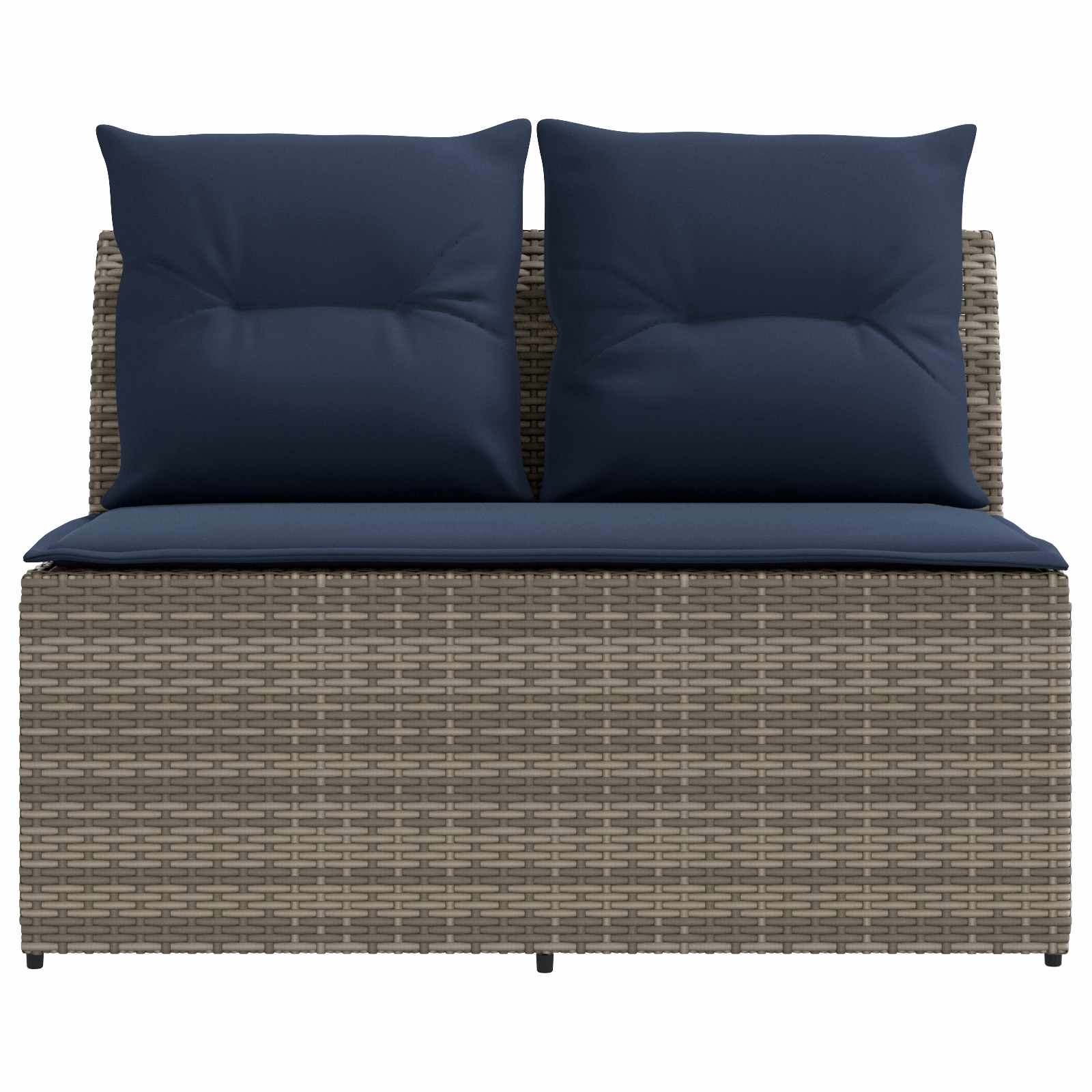 2 Stück Garten Mittel Sofa Mit Hochklapptisch Poly-Rattan