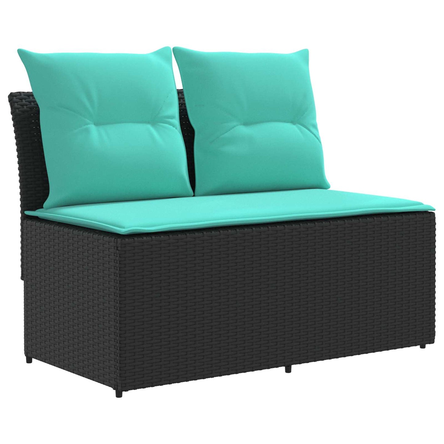 2 Stück Garten Mittel Sofa Mit Hochklapptisch Poly-Rattan