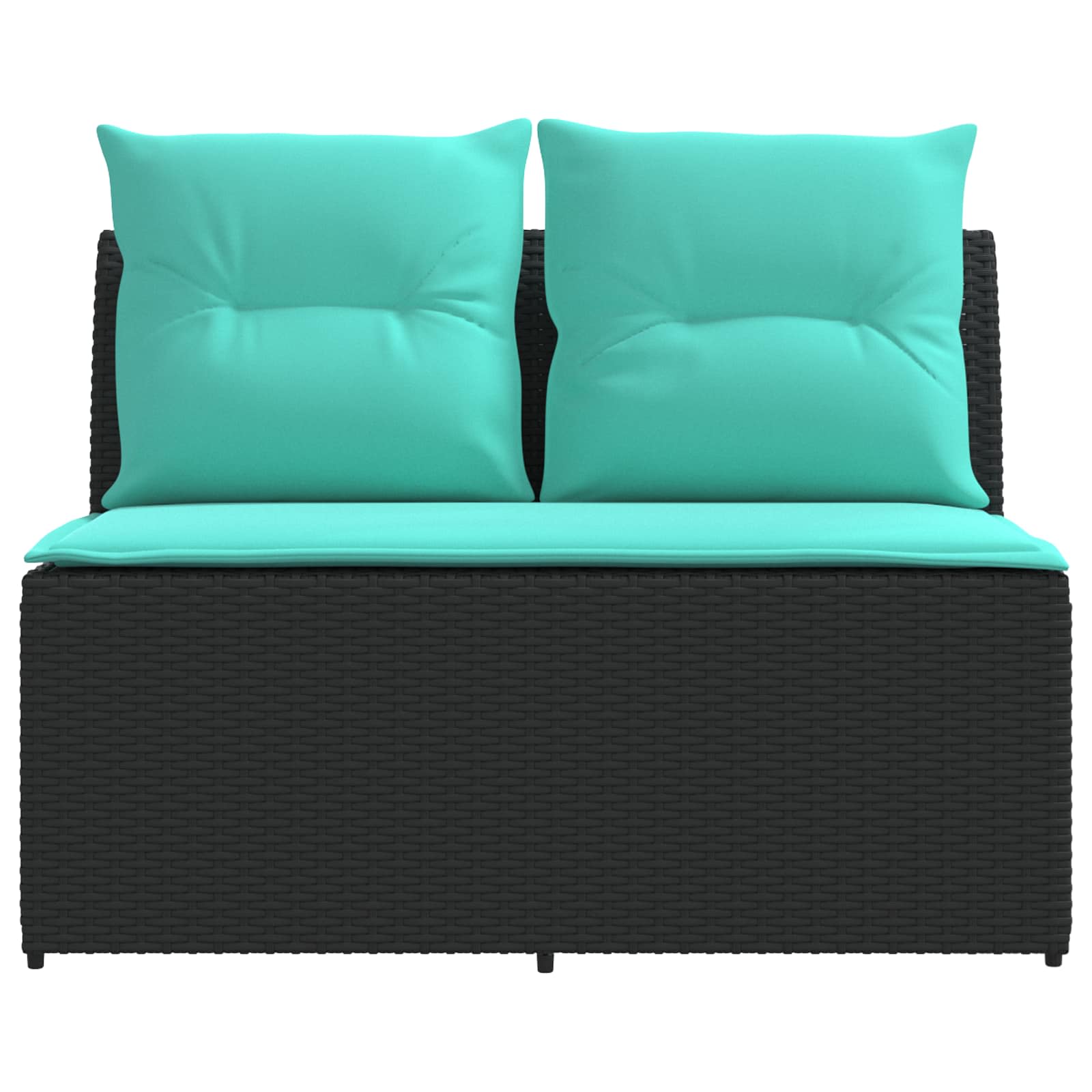 2 Stück Garten Mittel Sofa Mit Hochklapptisch Poly-Rattan