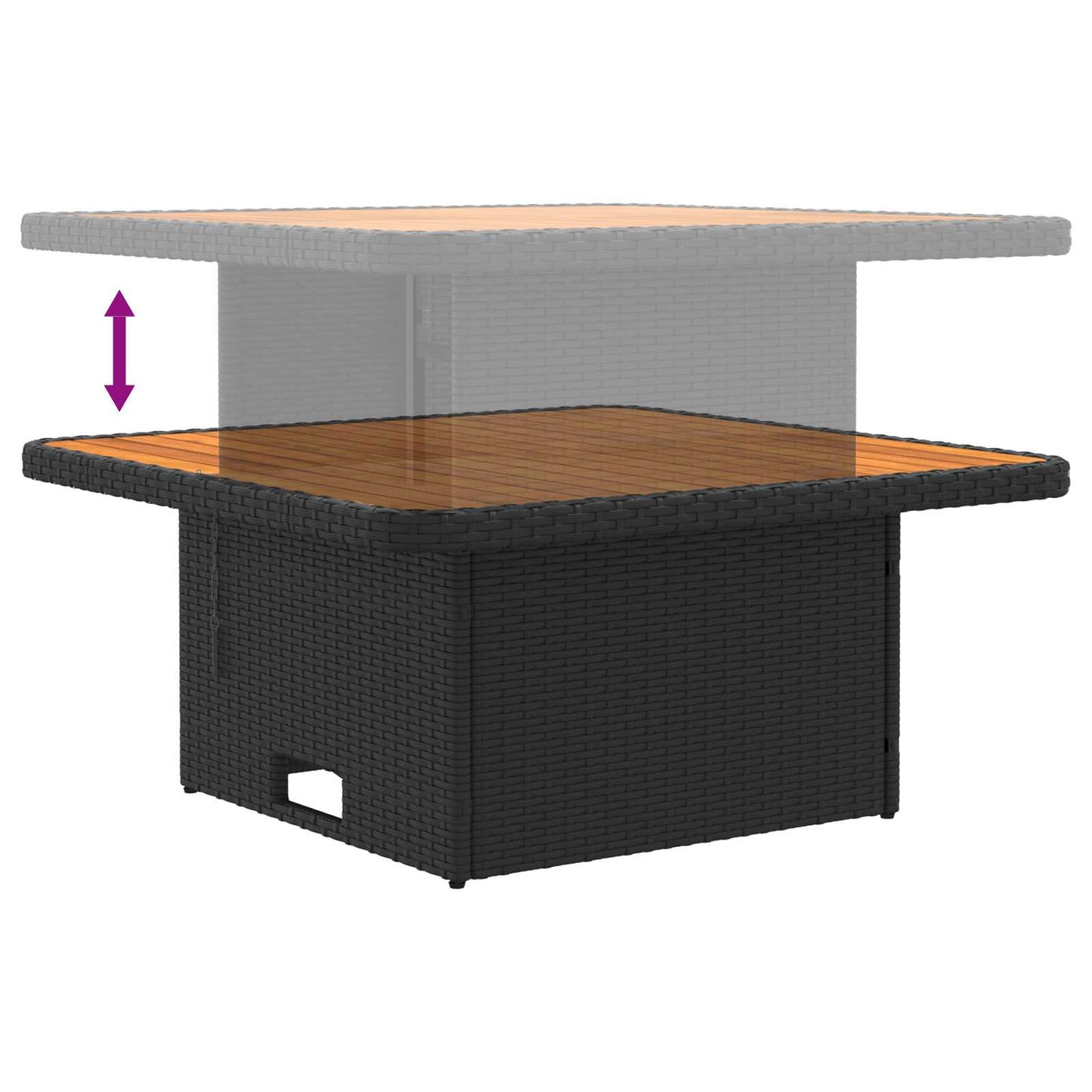 2 Stück Garten Mittel Sofa Mit Hochklapptisch Poly-Rattan