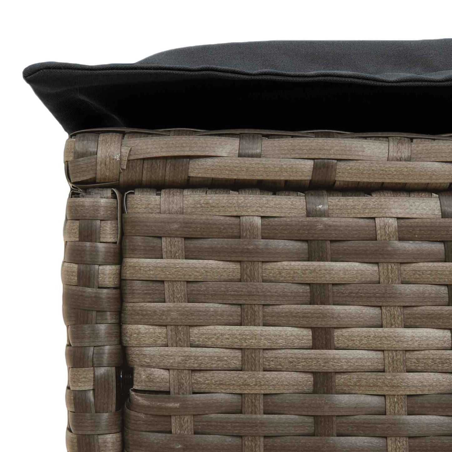 Garten-Fußhocker Grau und Dunkelgrau 80 x 38 x 45 cm PE-Rattan