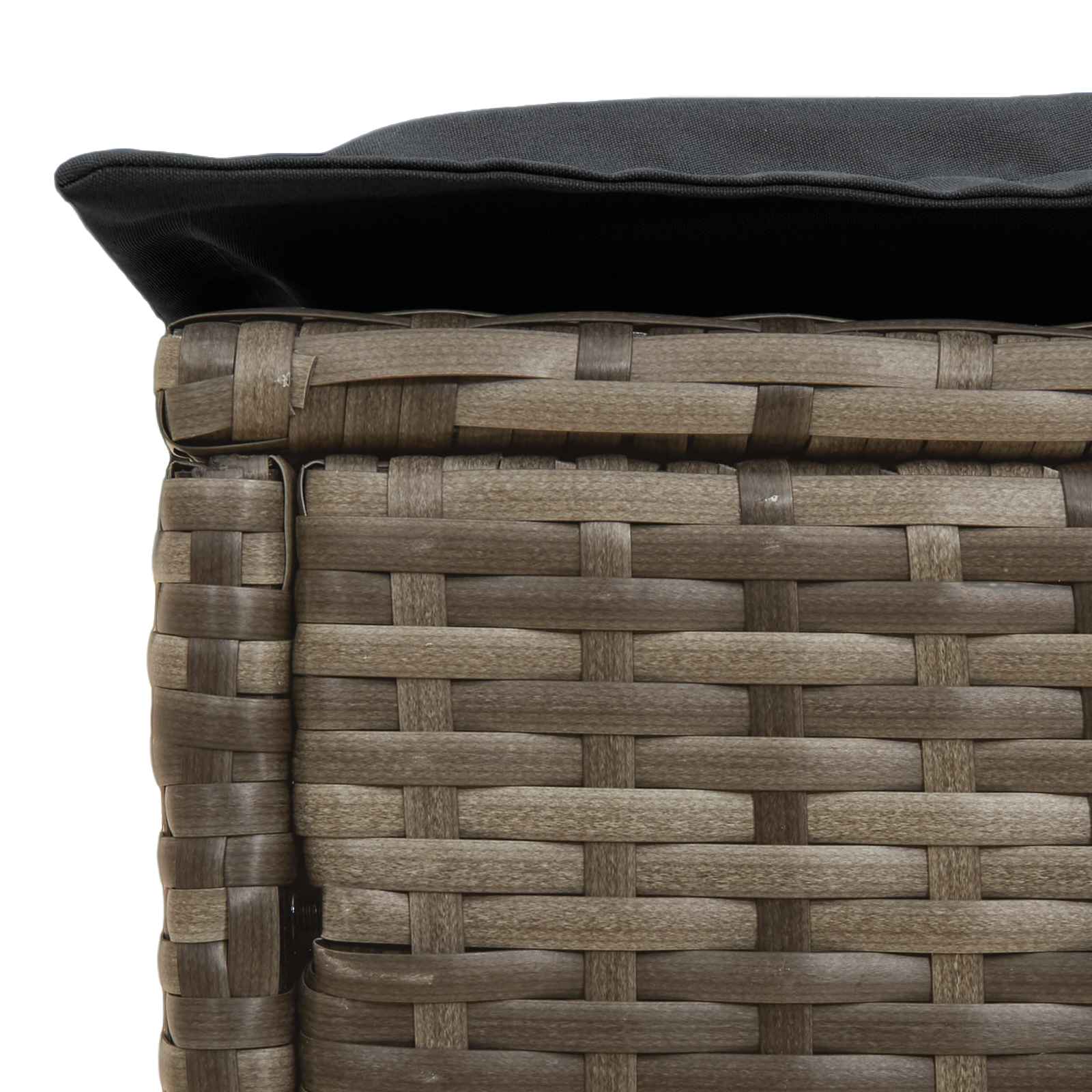 Garten-Fußhocker Grau und Dunkelgrau 80 x 38 x 45 cm PE-Rattan
