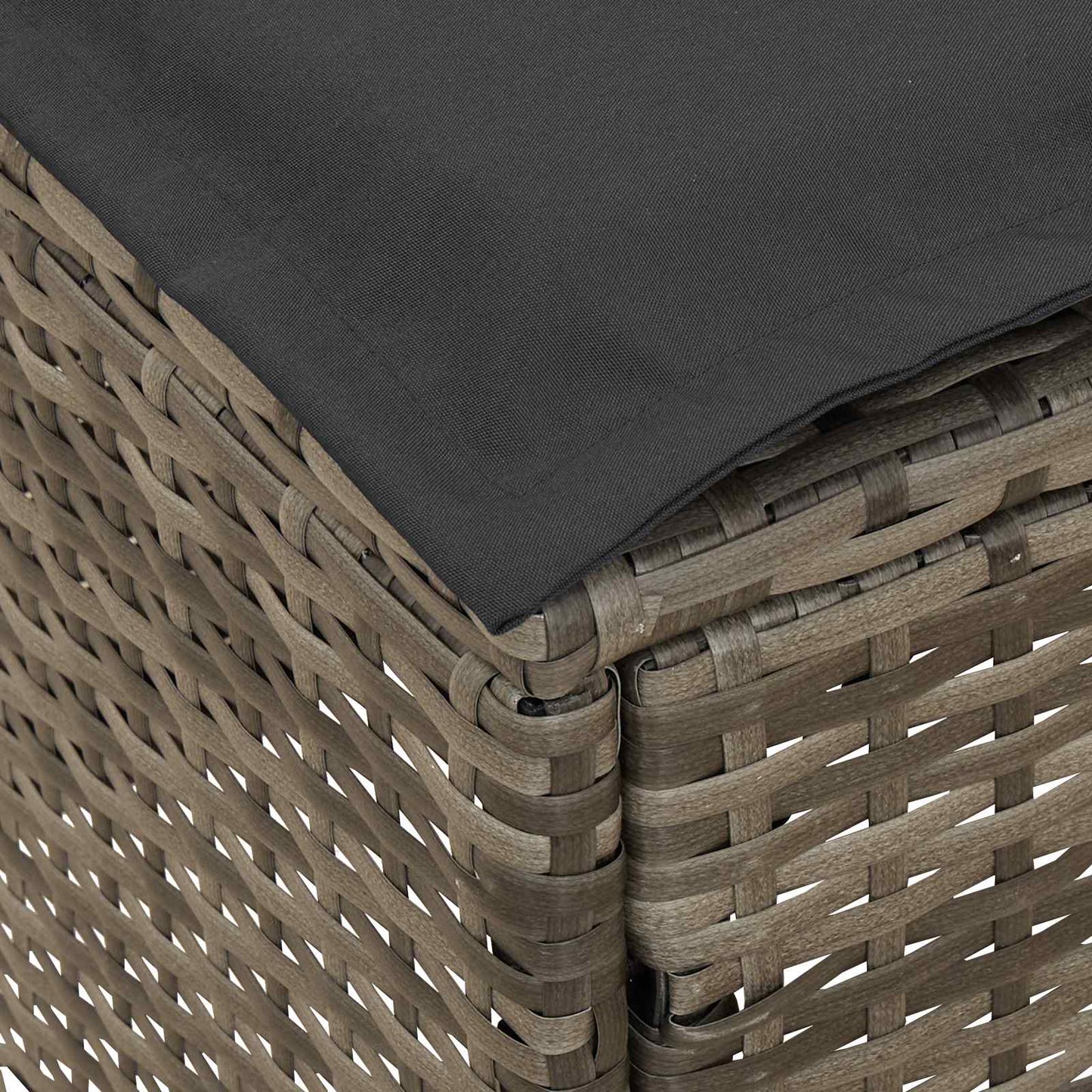 Garten-Fußhocker Grau und Dunkelgrau 80 x 38 x 45 cm PE-Rattan