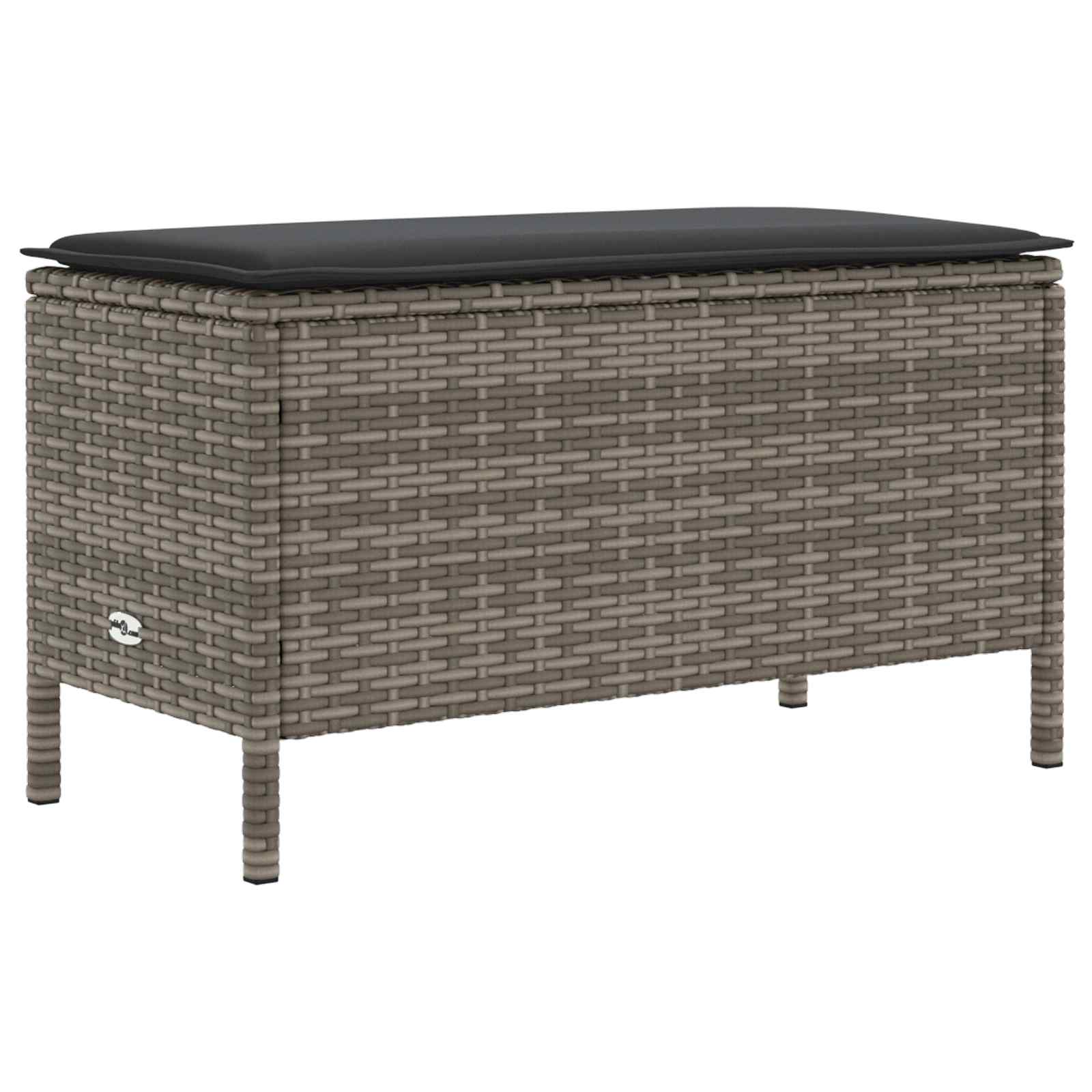 Garten-Fußhocker Grau und Dunkelgrau 80 x 38 x 45 cm PE-Rattan