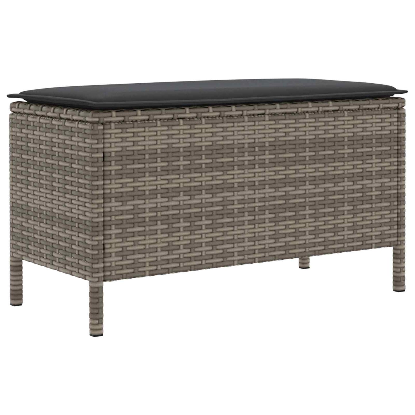 Garten-Fußhocker Grau und Dunkelgrau 80 x 38 x 45 cm PE-Rattan