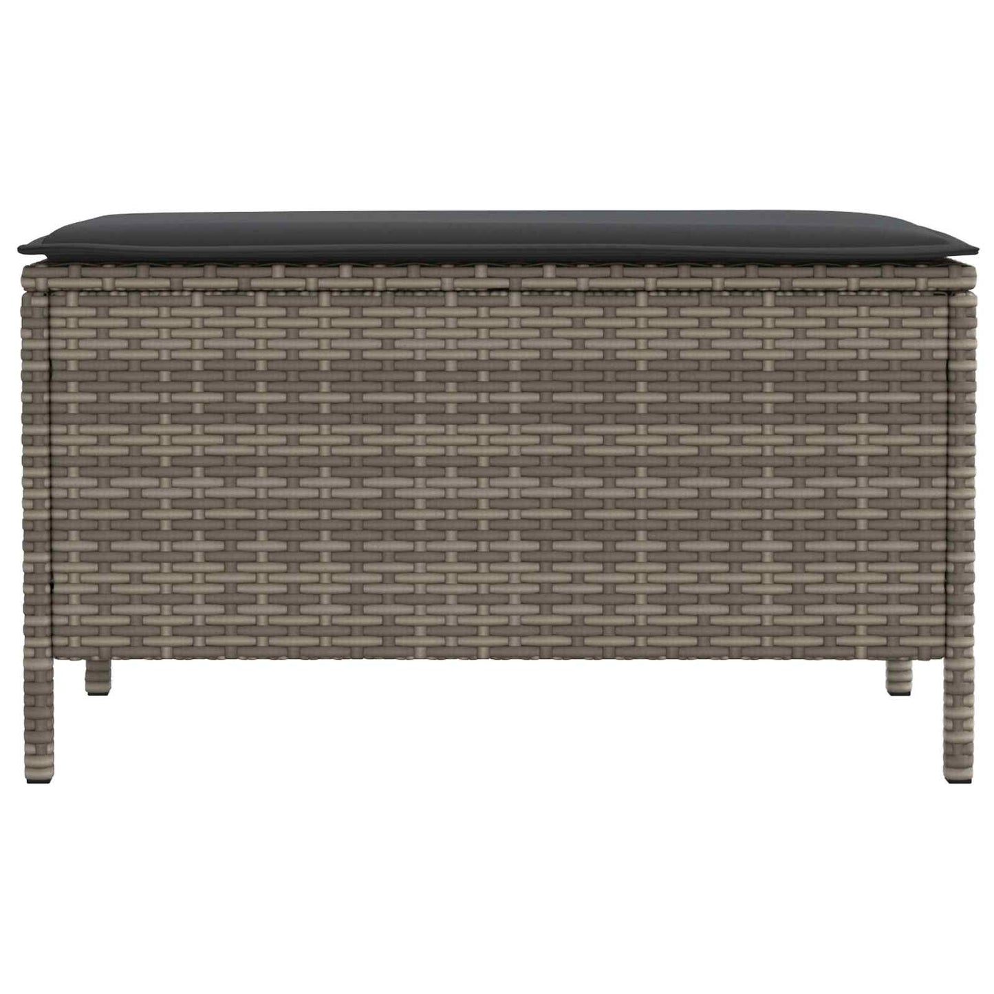 Garten-Fußhocker Grau und Dunkelgrau 80 x 38 x 45 cm PE-Rattan