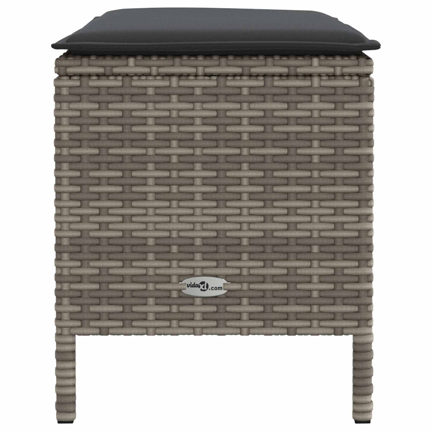 Garten-Fußhocker Grau und Dunkelgrau 80 x 38 x 45 cm PE-Rattan