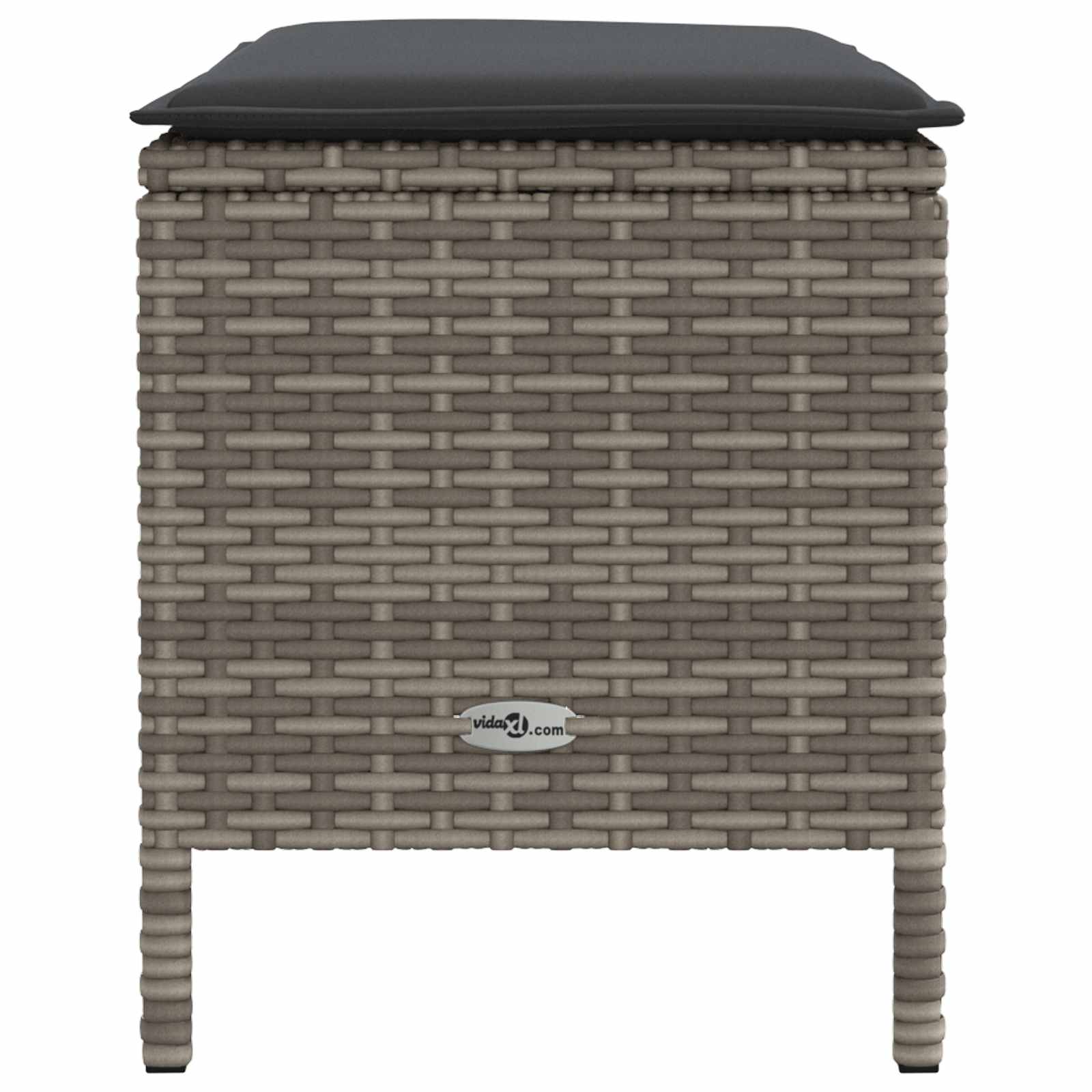 Garten-Fußhocker Grau und Dunkelgrau 80 x 38 x 45 cm PE-Rattan
