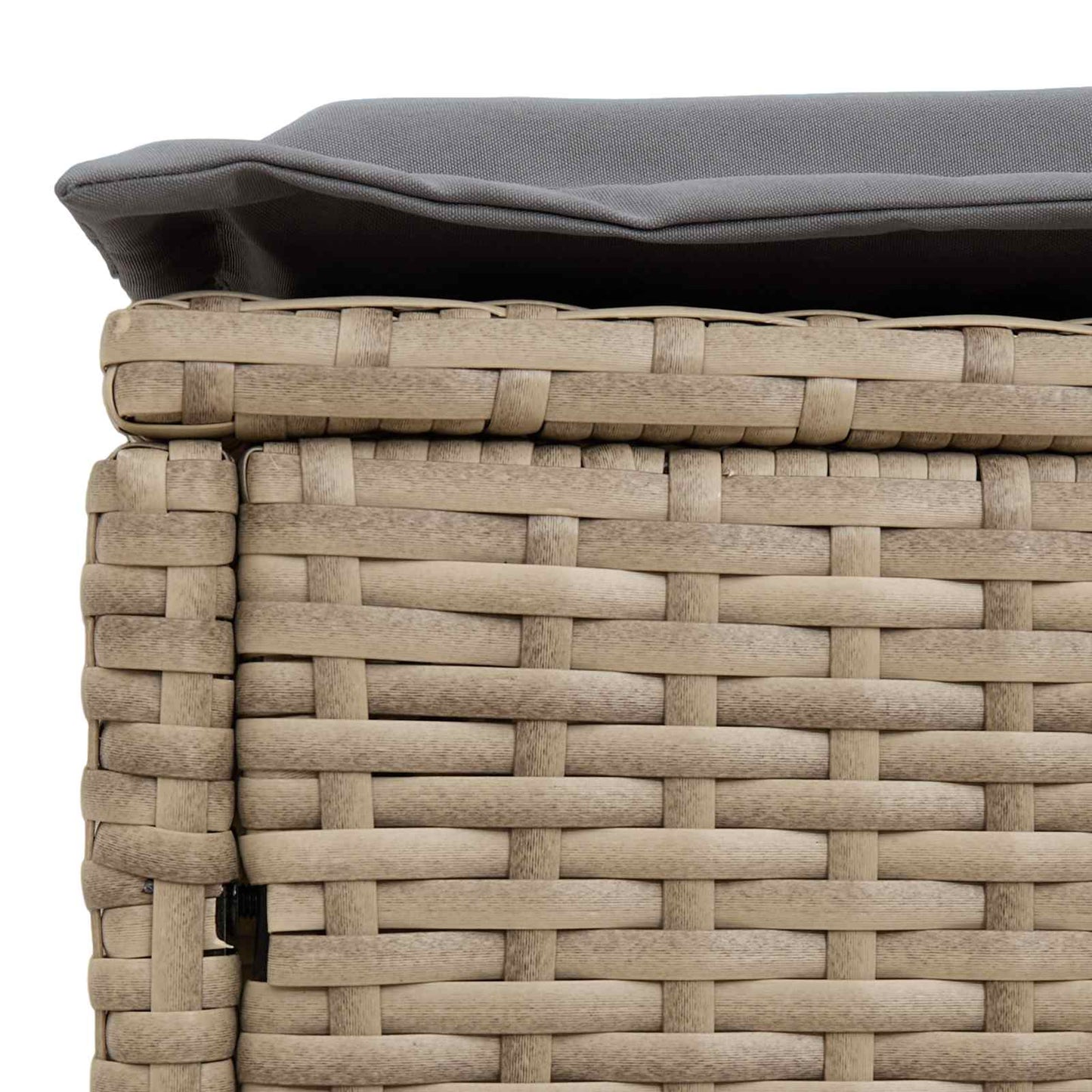 Garten-Fußhocker Beige und Hellgrau 80 x 38 x 42 cm PE-Rattan
