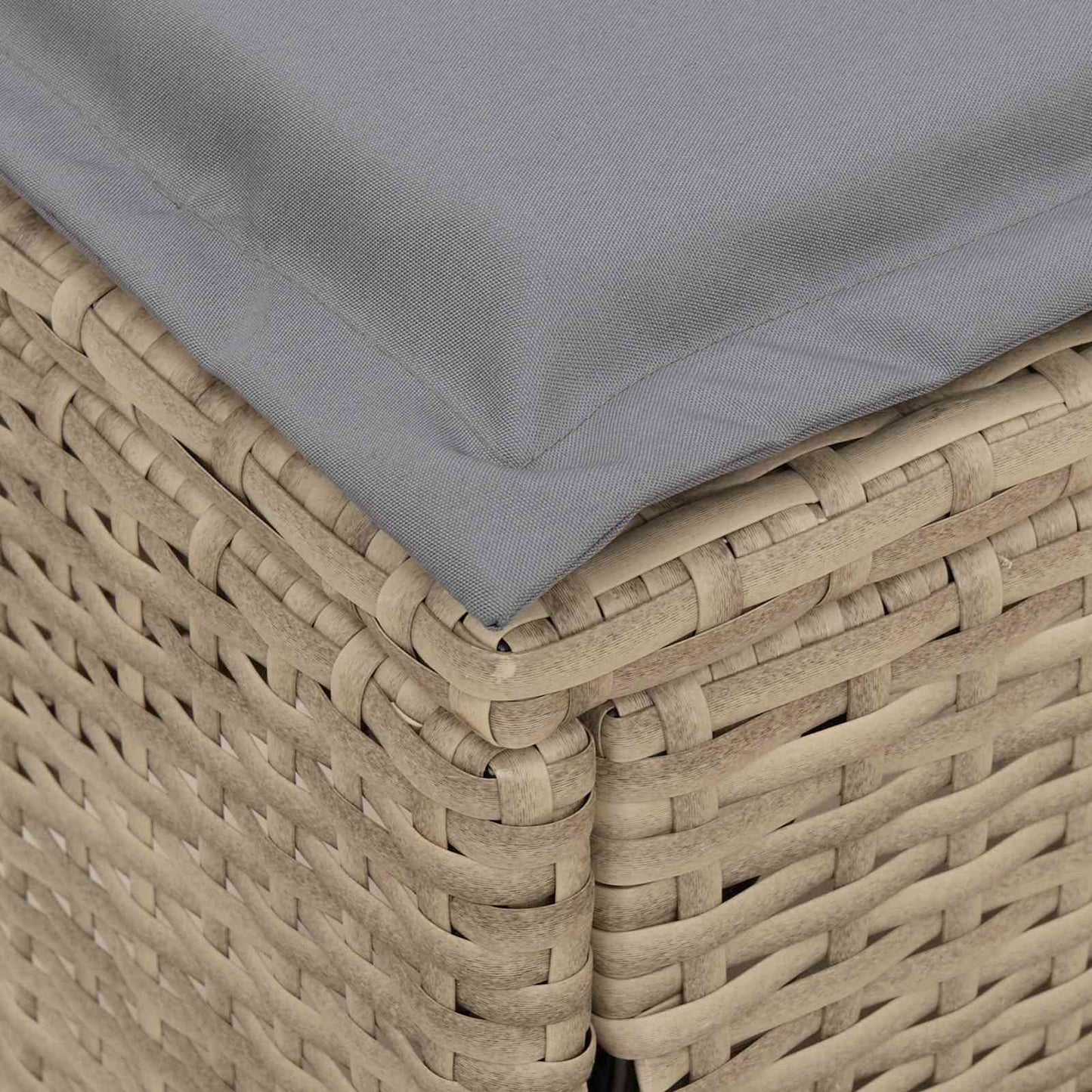 Garten-Fußhocker Beige und Hellgrau 80 x 38 x 42 cm PE-Rattan
