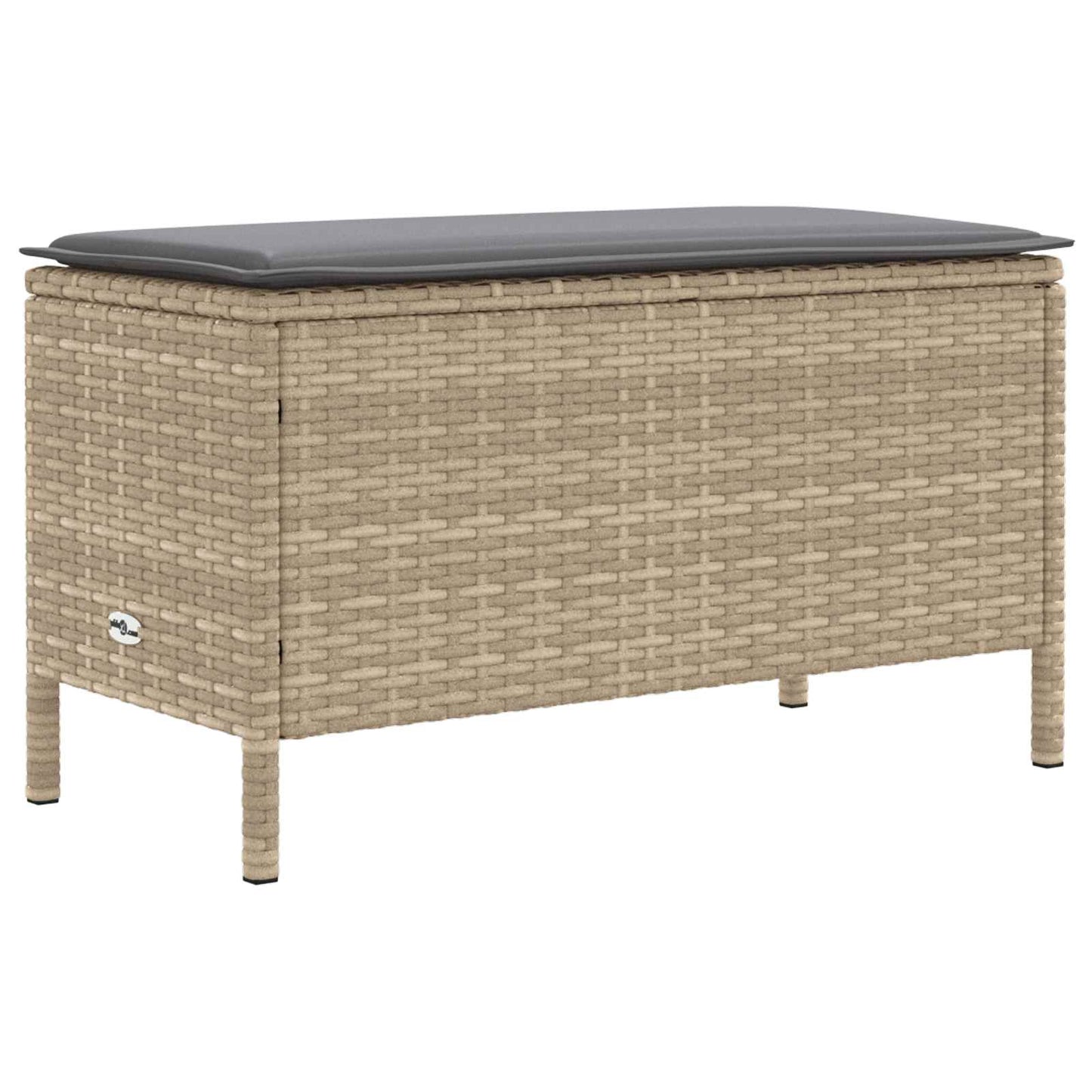 Garten-Fußhocker Beige und Hellgrau 80 x 38 x 42 cm PE-Rattan