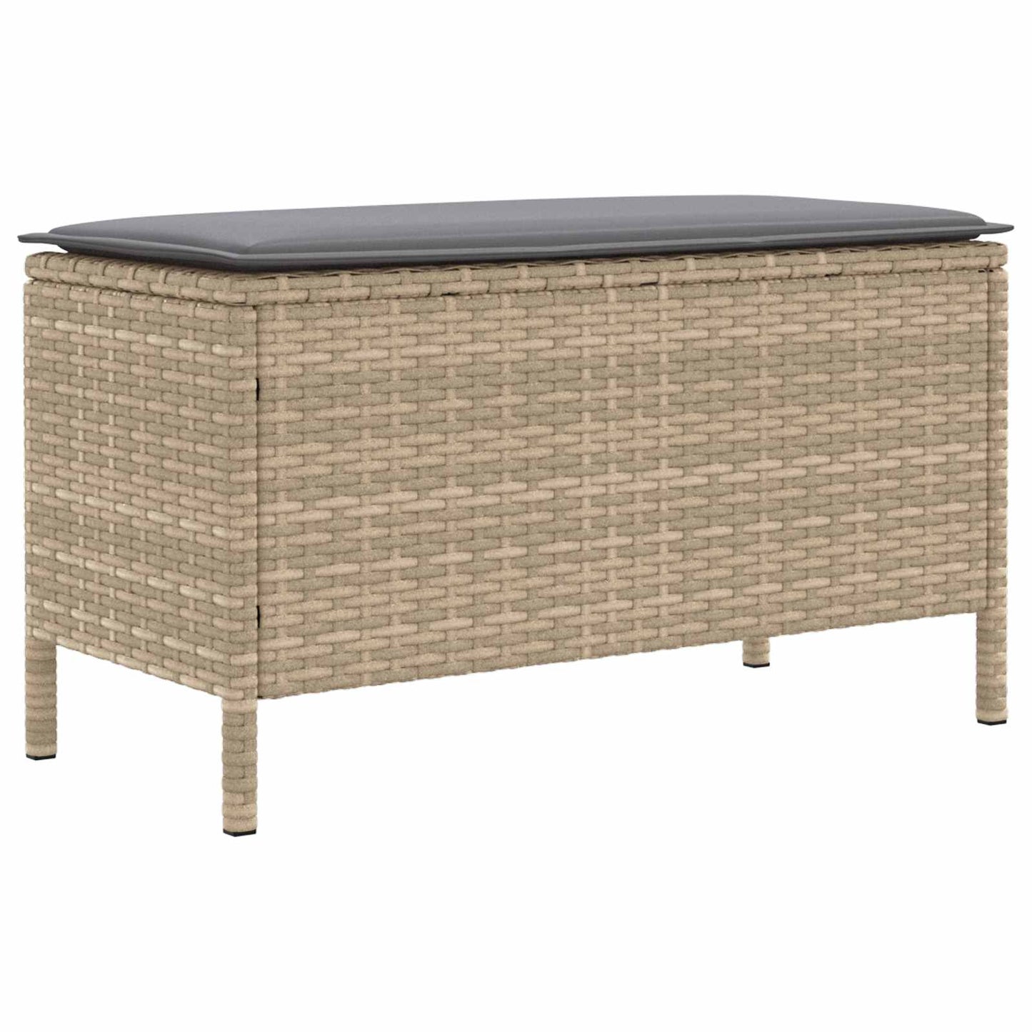 Garten-Fußhocker Beige und Hellgrau 80 x 38 x 42 cm PE-Rattan