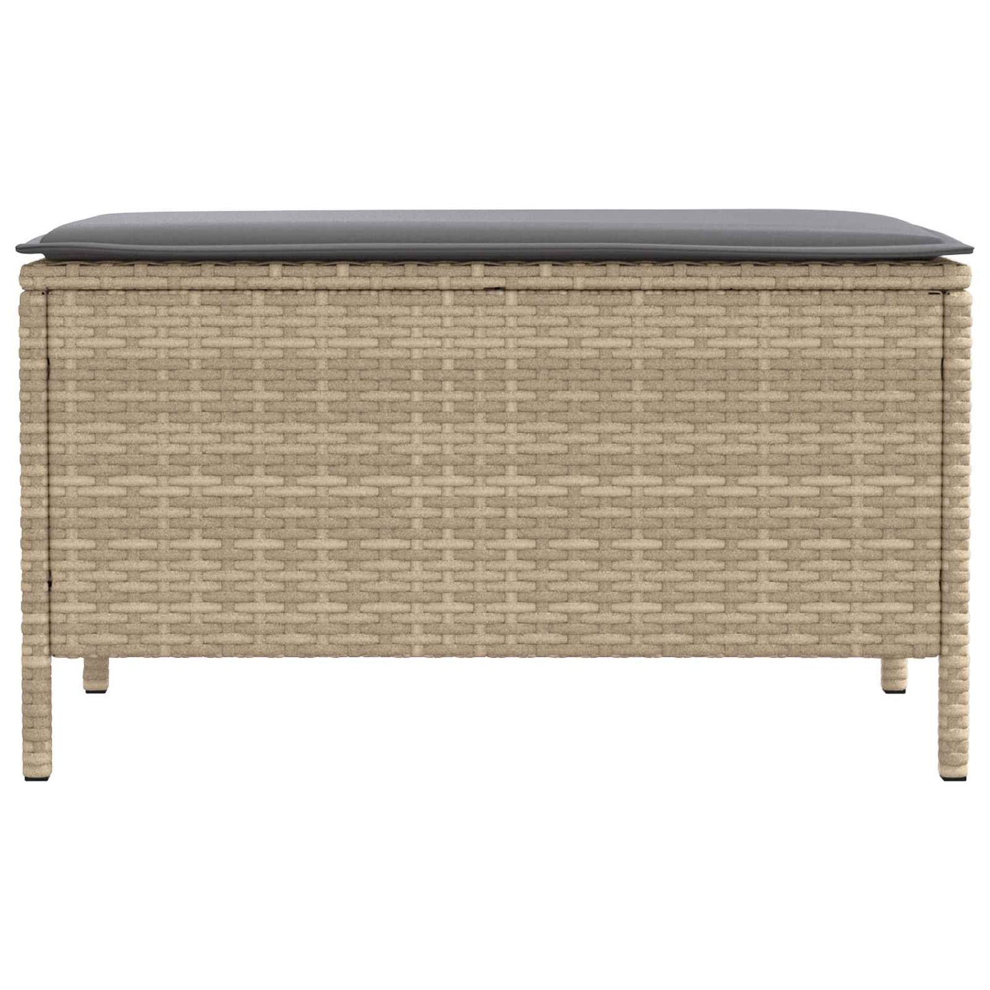Garten-Fußhocker Beige und Hellgrau 80 x 38 x 42 cm PE-Rattan