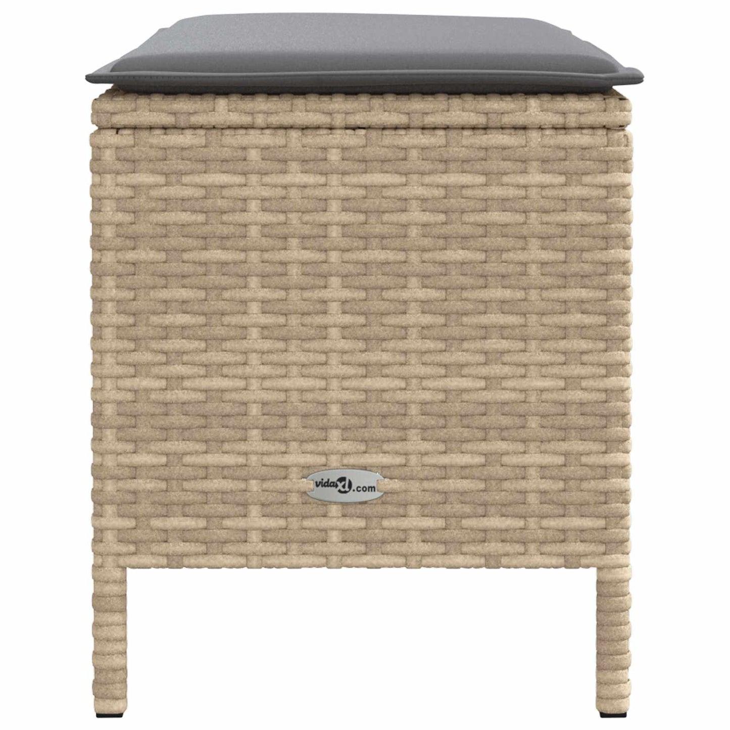Garten-Fußhocker Beige und Hellgrau 80 x 38 x 42 cm PE-Rattan