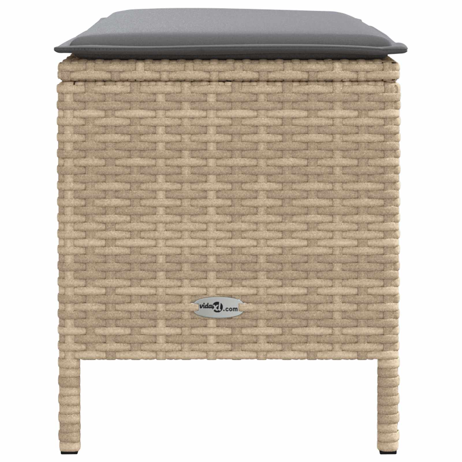 Garten-Fußhocker Beige und Hellgrau 80 x 38 x 42 cm PE-Rattan