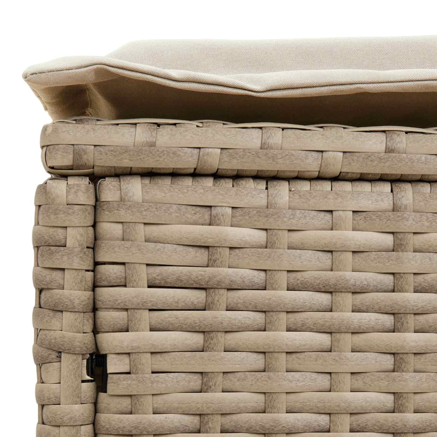 Garten-Fußhocker Beige und Creme 80 x 38 x 42 cm PE-Rattan