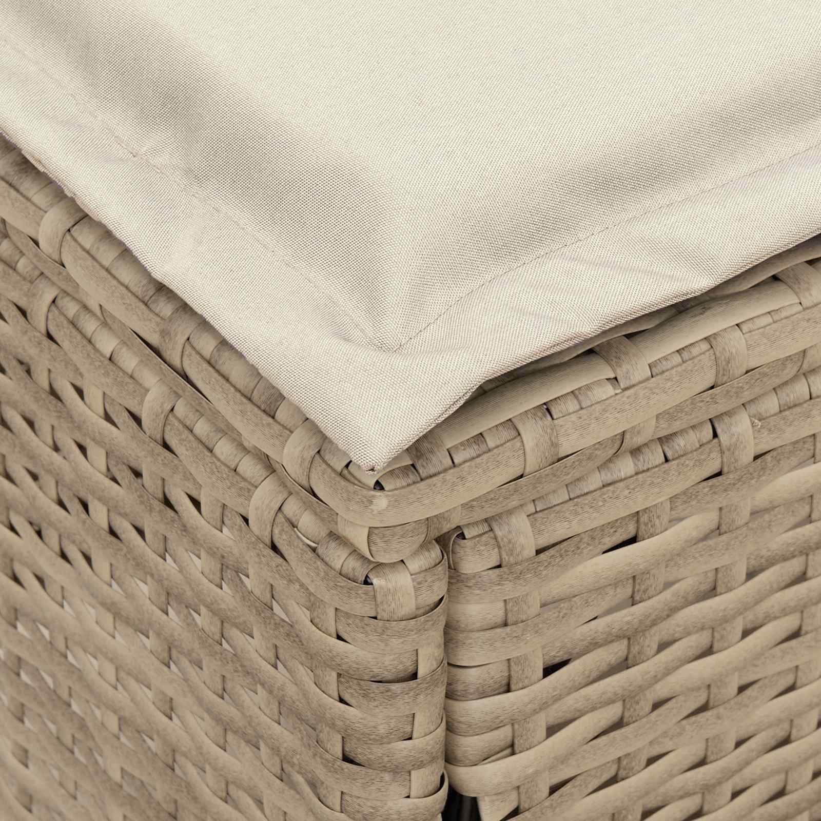 Garten-Fußhocker Beige und Creme 80 x 38 x 42 cm PE-Rattan