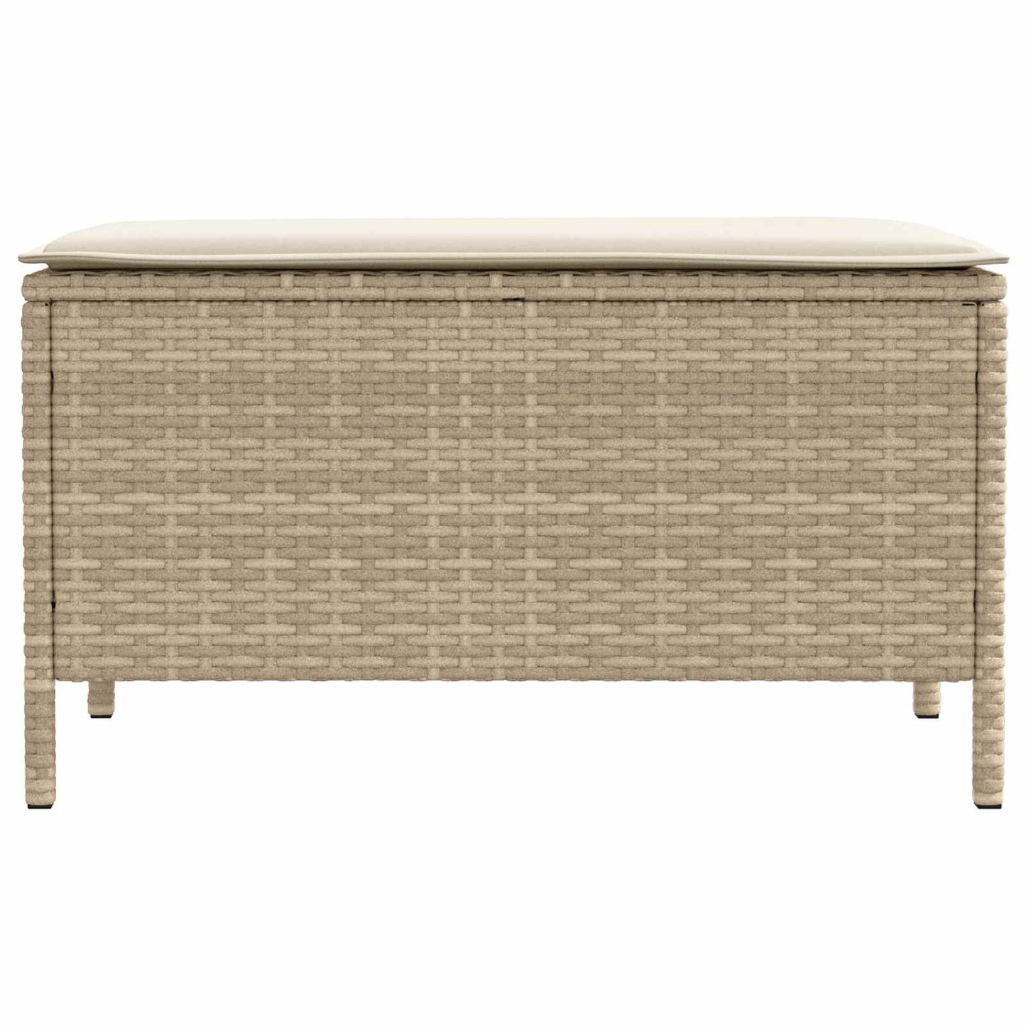 Garten-Fußhocker Beige und Creme 80 x 38 x 42 cm PE-Rattan