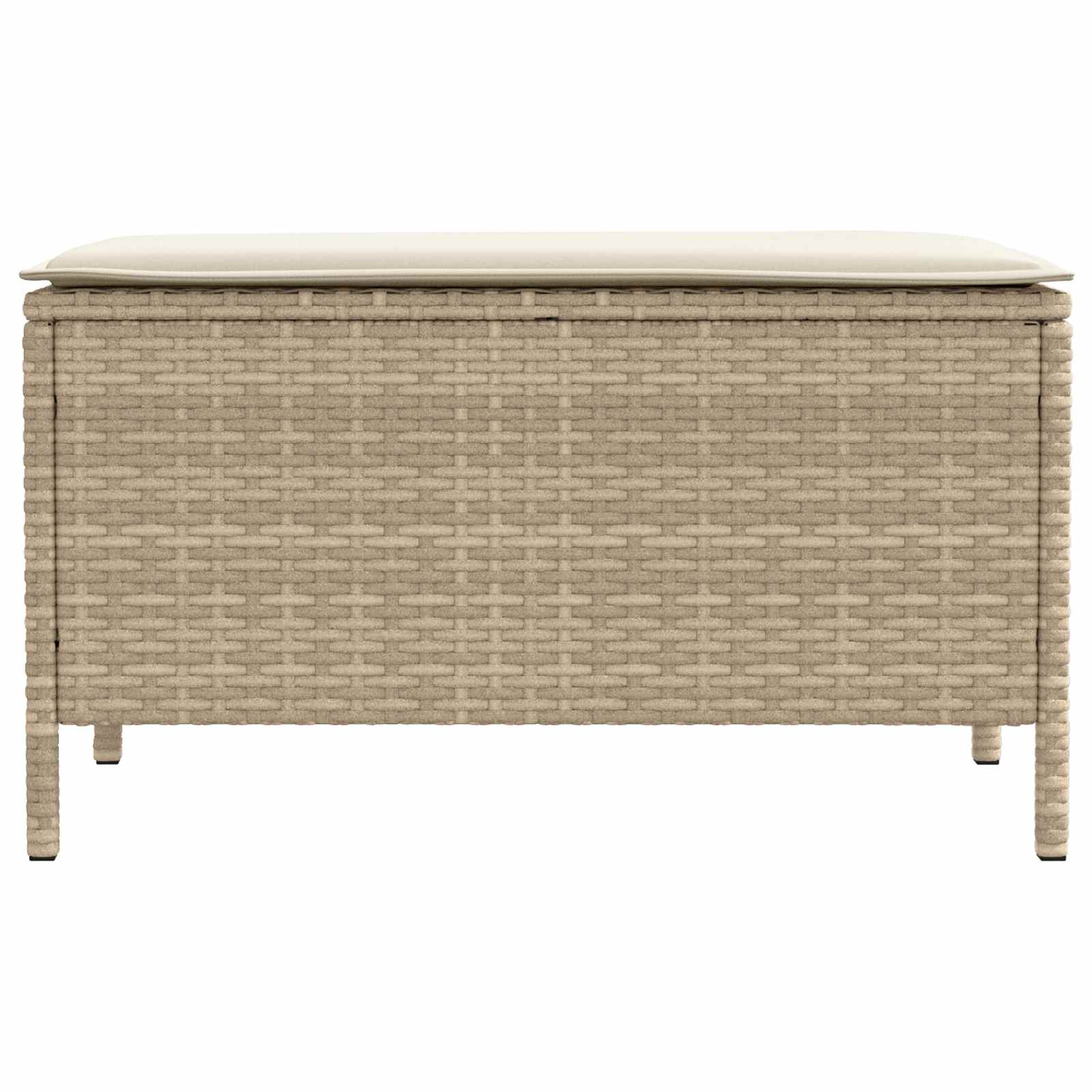 Garten-Fußhocker Beige und Creme 80 x 38 x 42 cm PE-Rattan