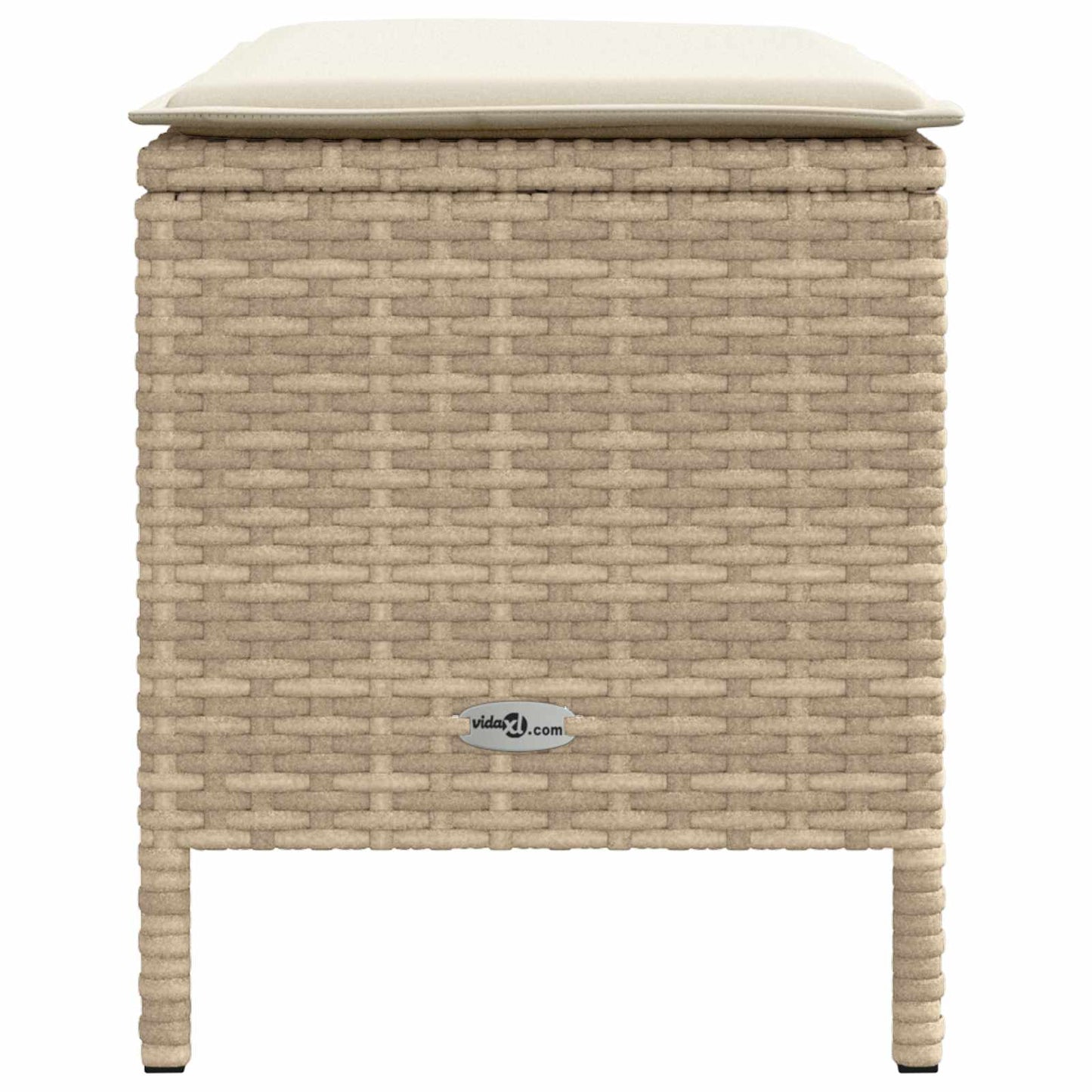 Garten-Fußhocker Beige und Creme 80 x 38 x 42 cm PE-Rattan
