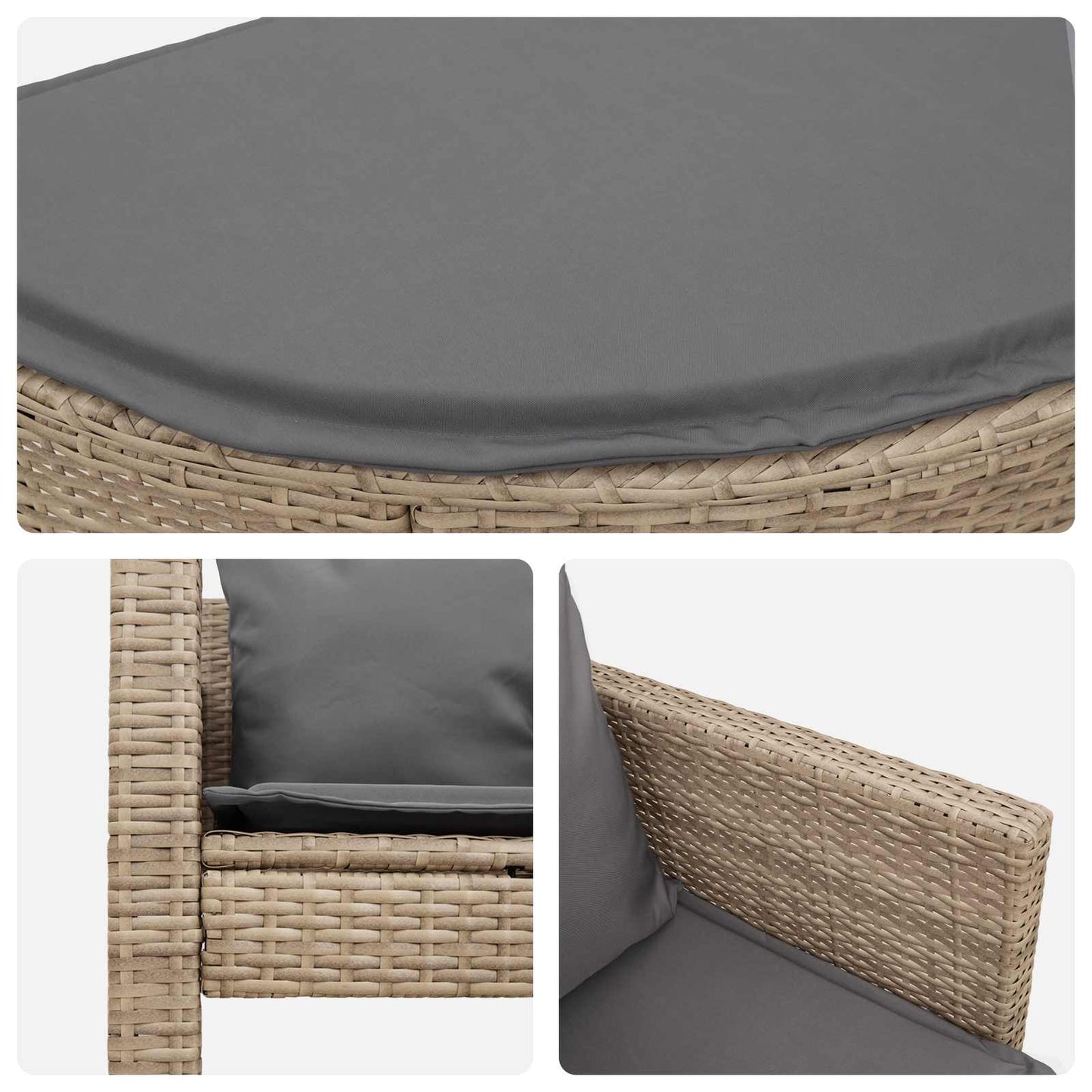 Garten-Sofa 8 Stk. Poly-Rattan Beige und Hellgrau