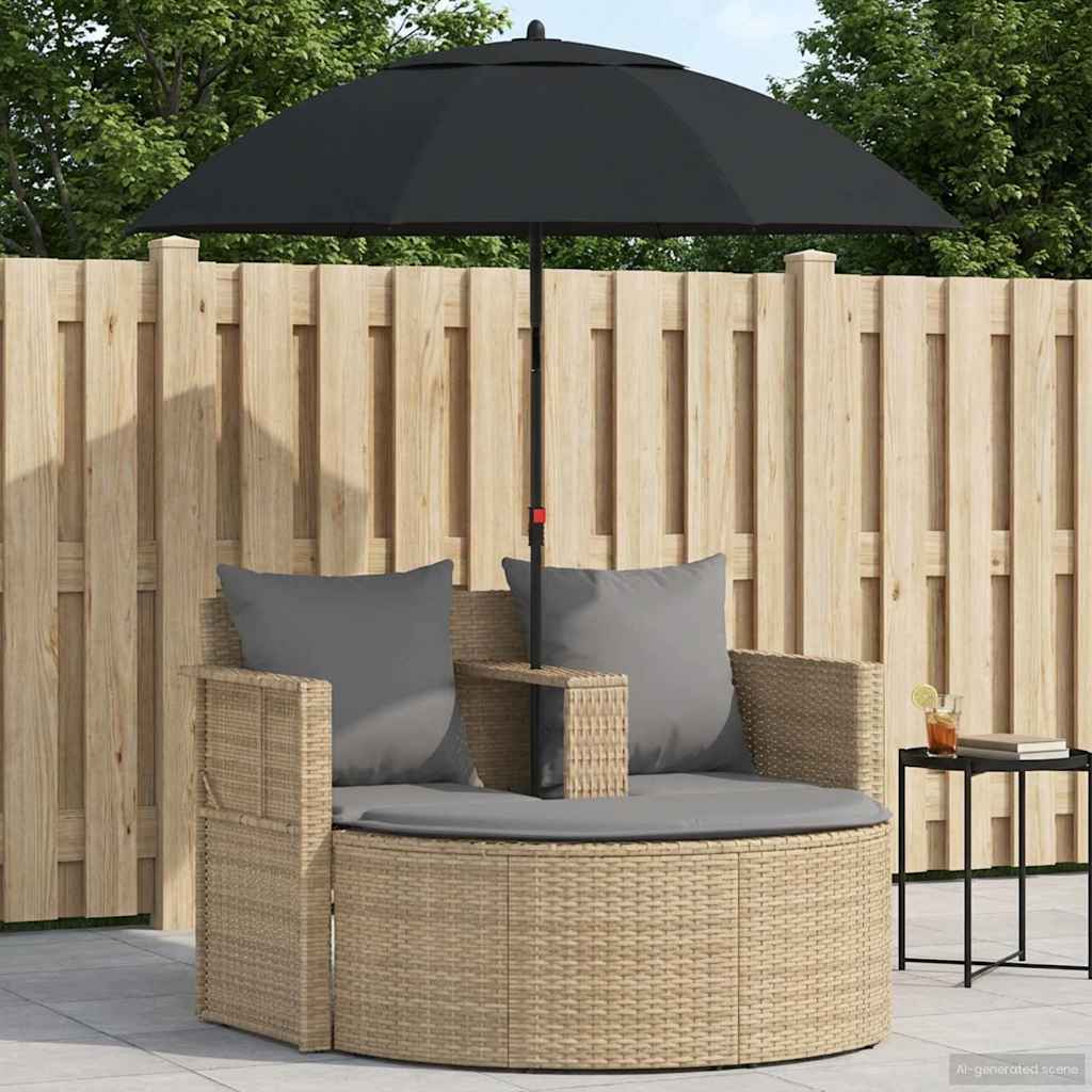 Garten-Sofa 8 Stk. Poly-Rattan Beige und Hellgrau