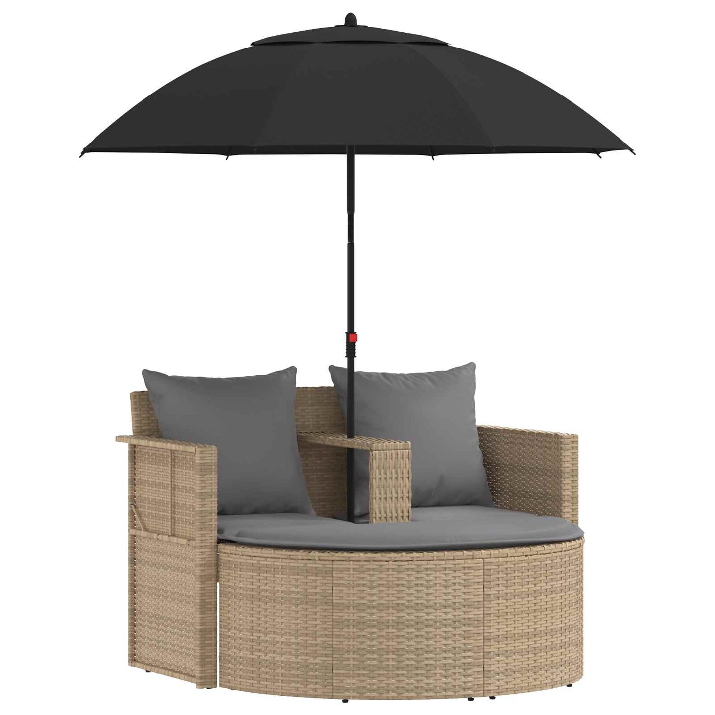 Garten-Sofa 8 Stk. Poly-Rattan Beige und Hellgrau