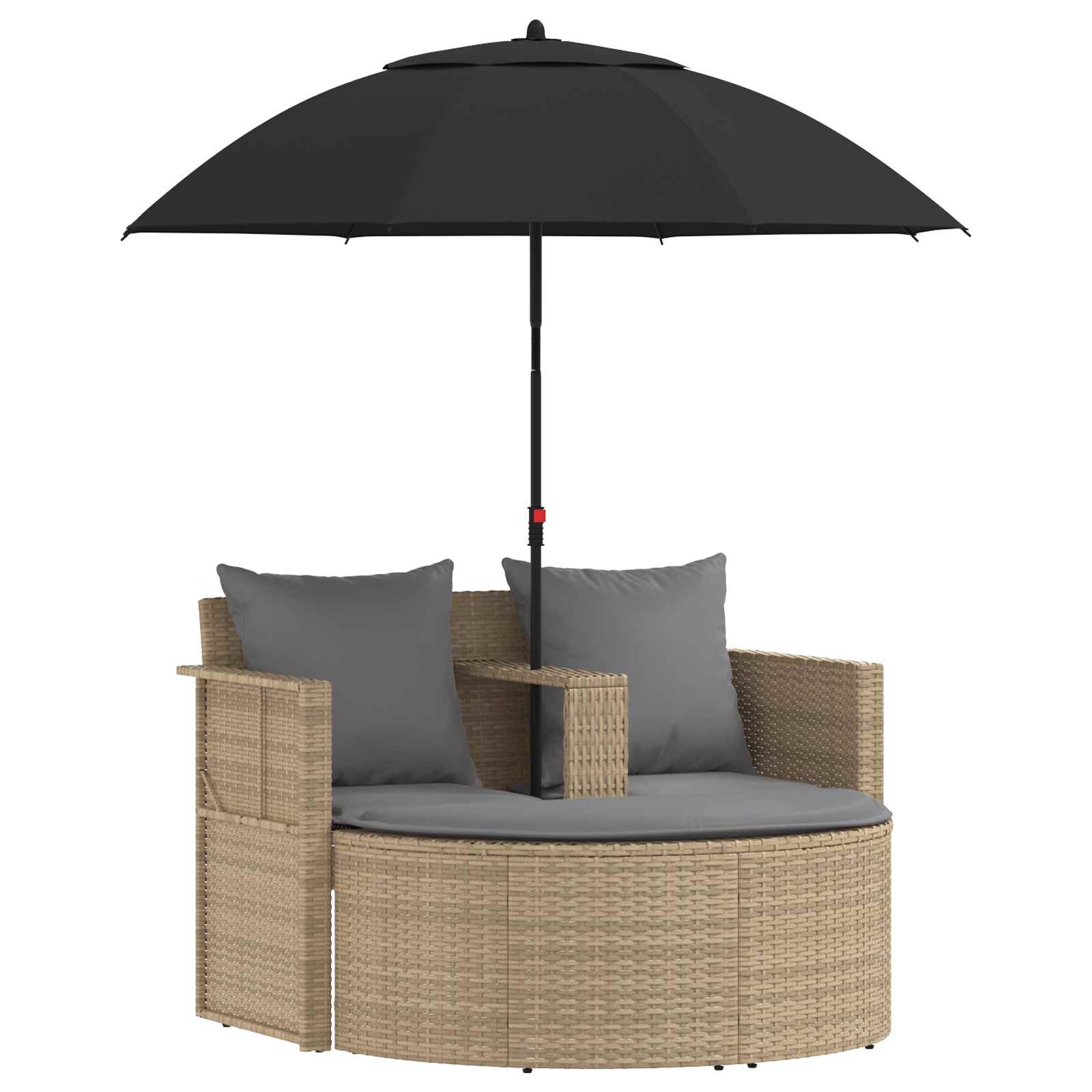 Garten-Sofa 8 Stk. Poly-Rattan Beige und Hellgrau