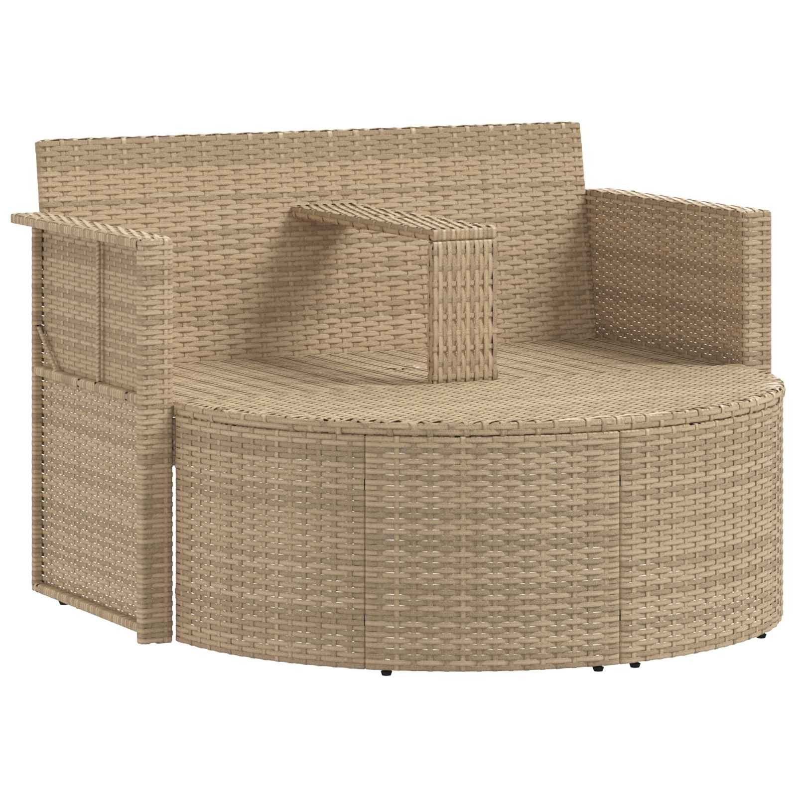 Garten-Sofa 8 Stk. Poly-Rattan Beige und Hellgrau