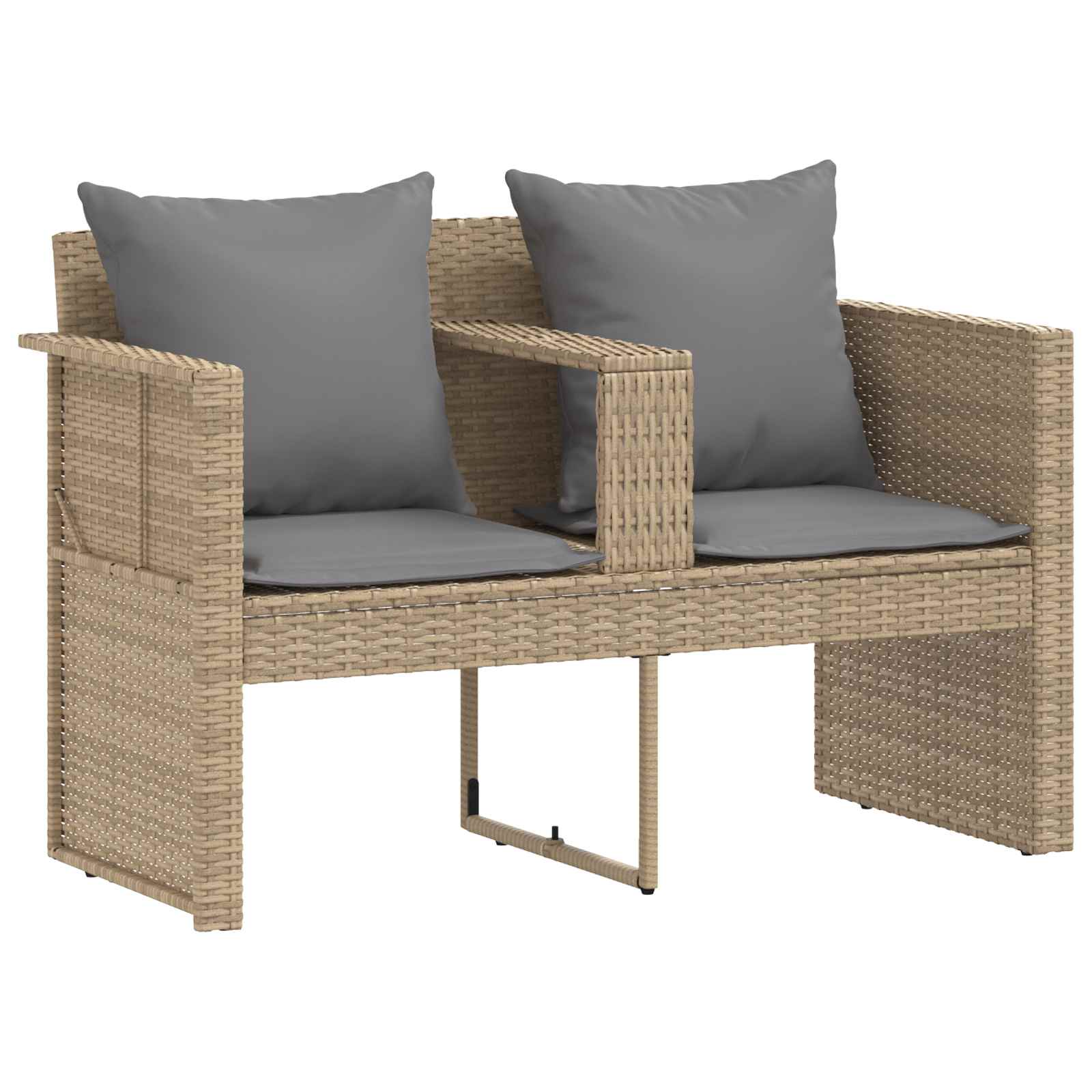 Garten-Sofa 8 Stk. Poly-Rattan Beige und Hellgrau