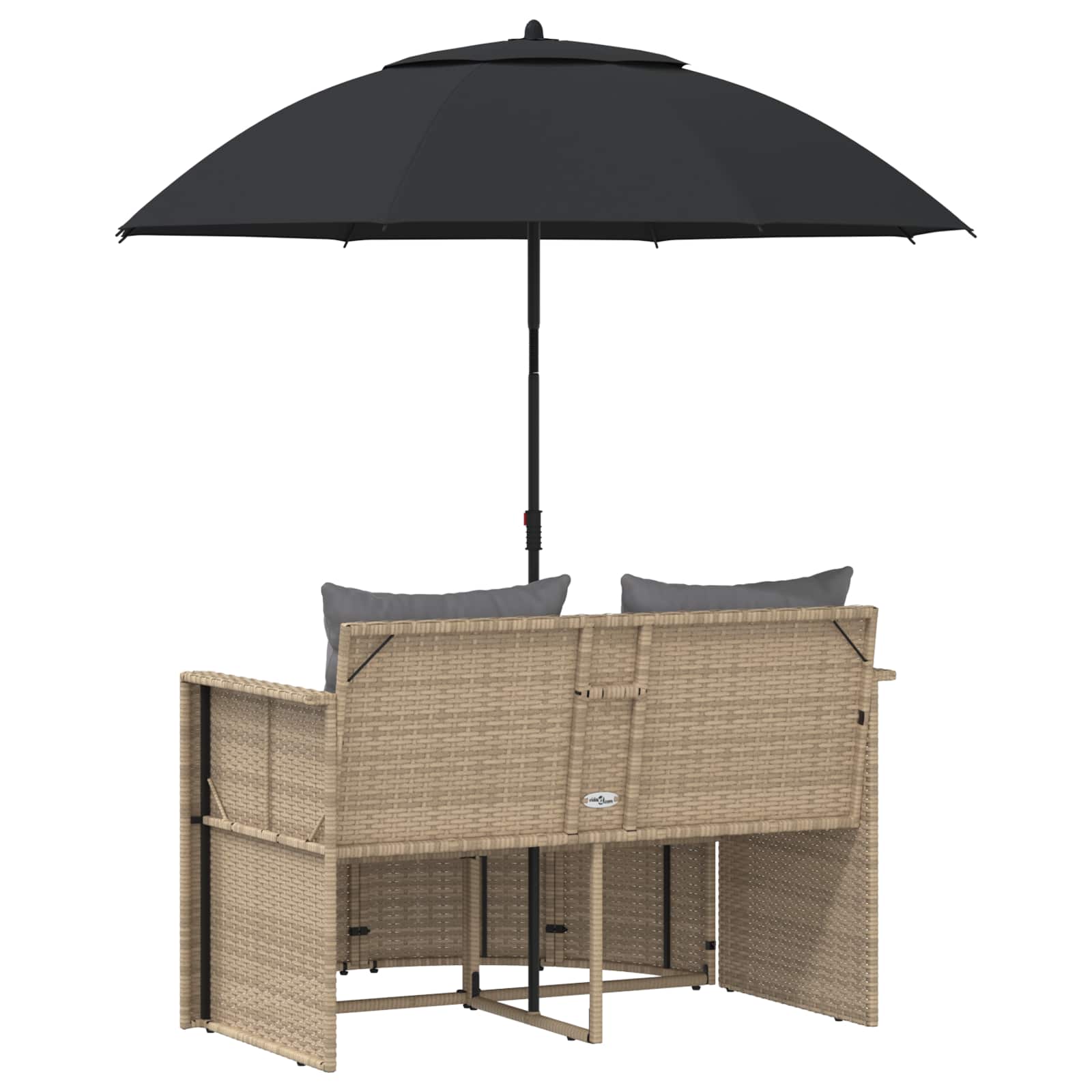 Garten-Sofa 8 Stk. Poly-Rattan Beige und Hellgrau