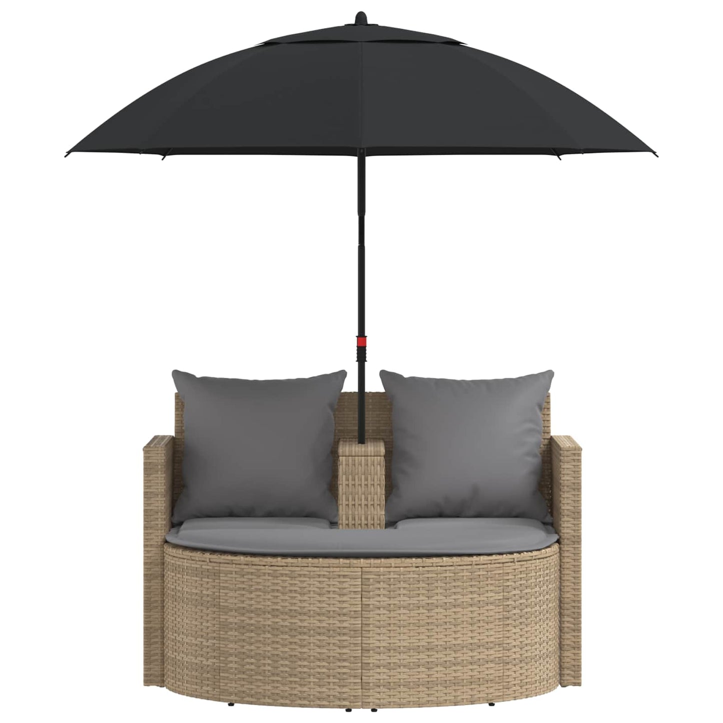 Garten-Sofa 8 Stk. Poly-Rattan Beige und Hellgrau
