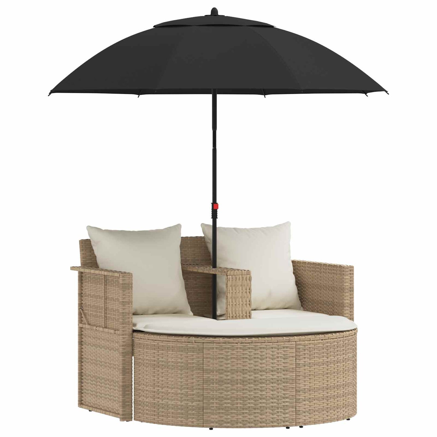 Garten-Sofa 8 Stk. Poly-Rattan Beige und Cremeweiß