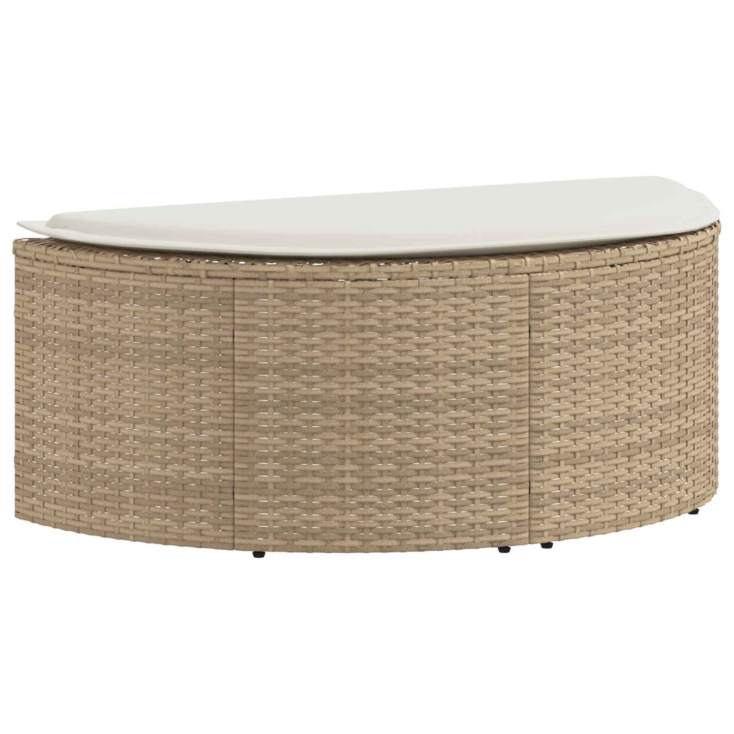 Garten-Sofa 8 Stk. Poly-Rattan Beige und Cremeweiß