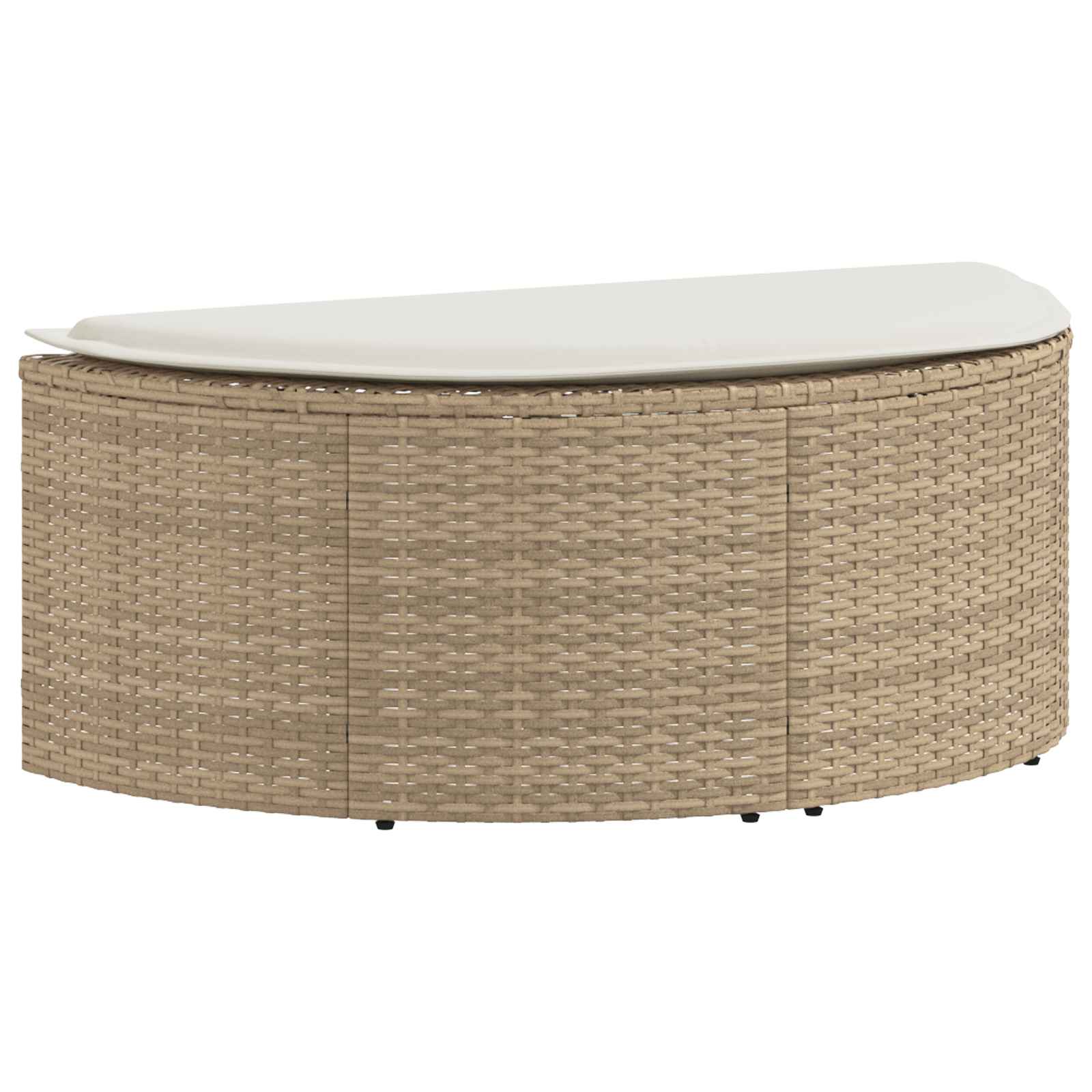 Garten-Sofa 8 Stk. Poly-Rattan Beige und Cremeweiß
