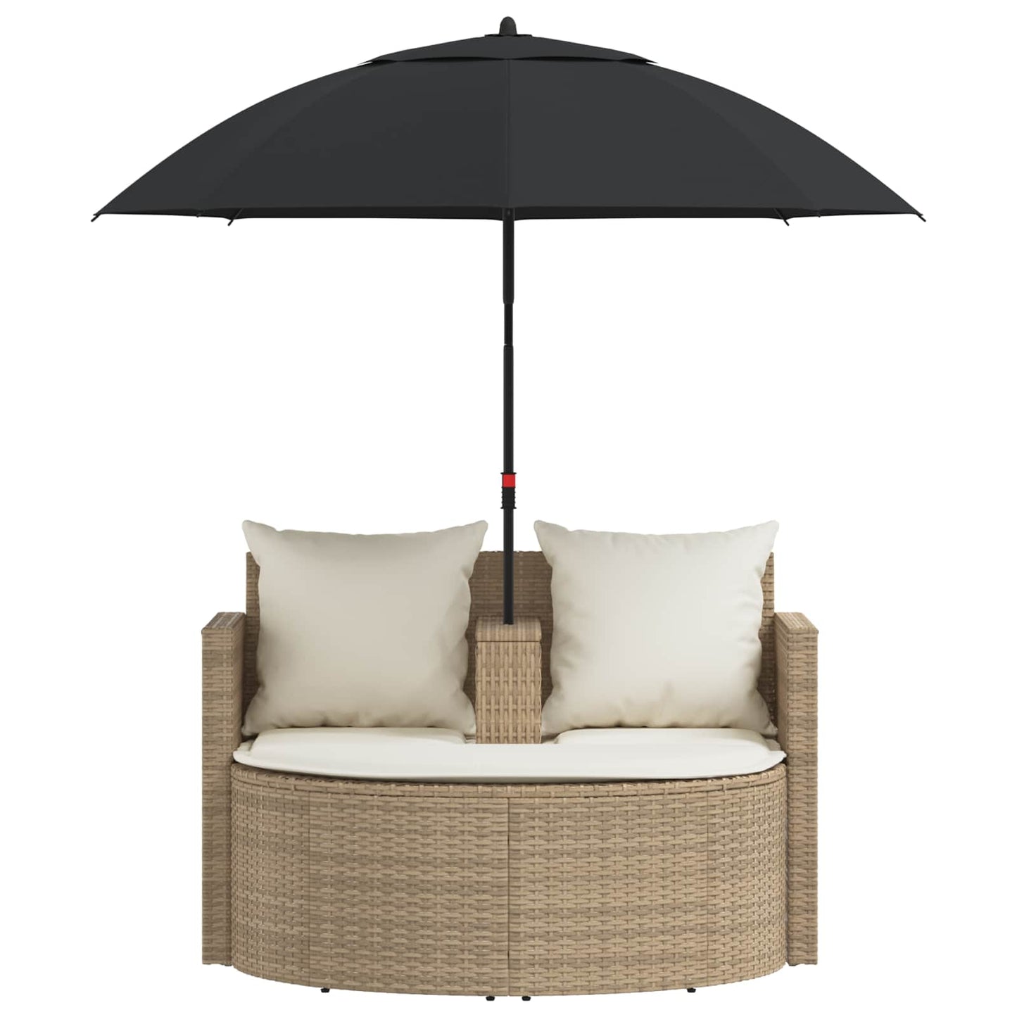 Garten-Sofa 8 Stk. Poly-Rattan Beige und Cremeweiß