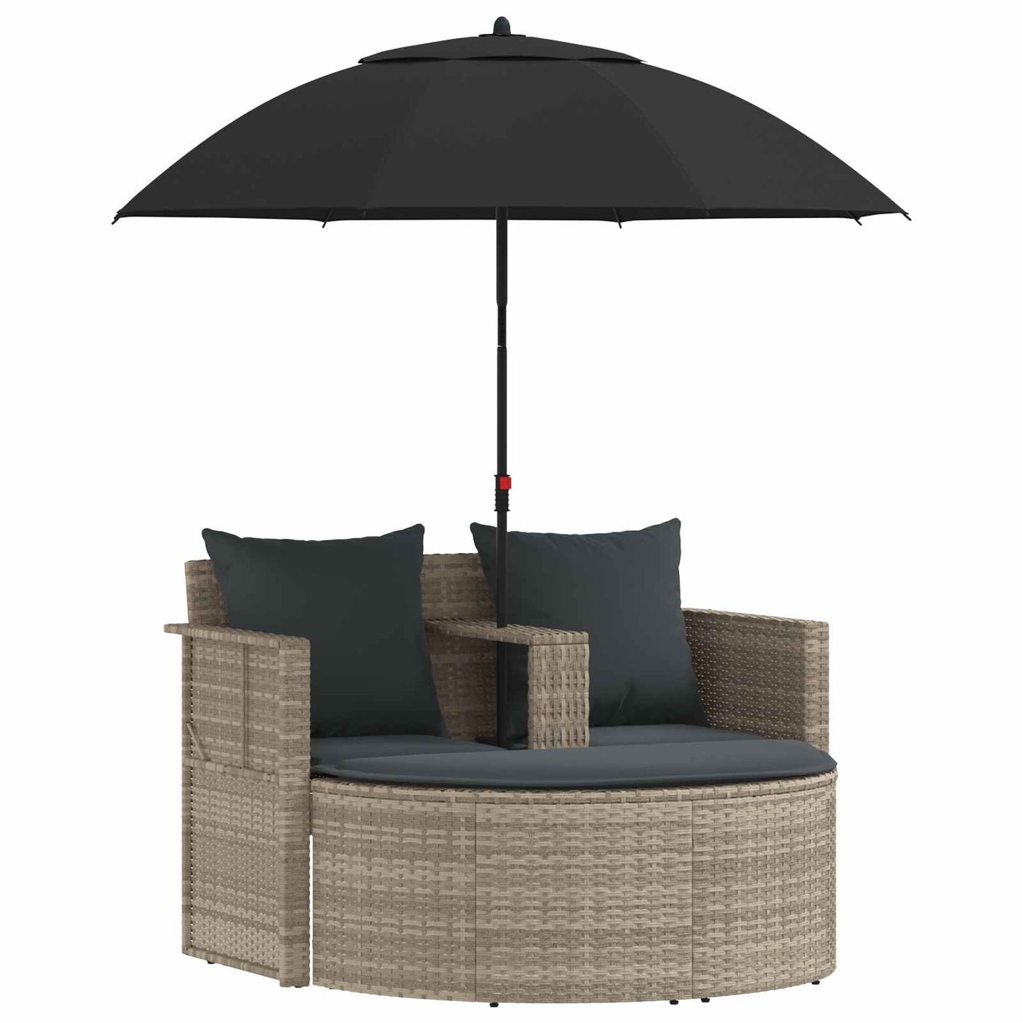 Garten-Sofa 8 Stk. Poly-Rattan Hellgrau und Dunkelgrau