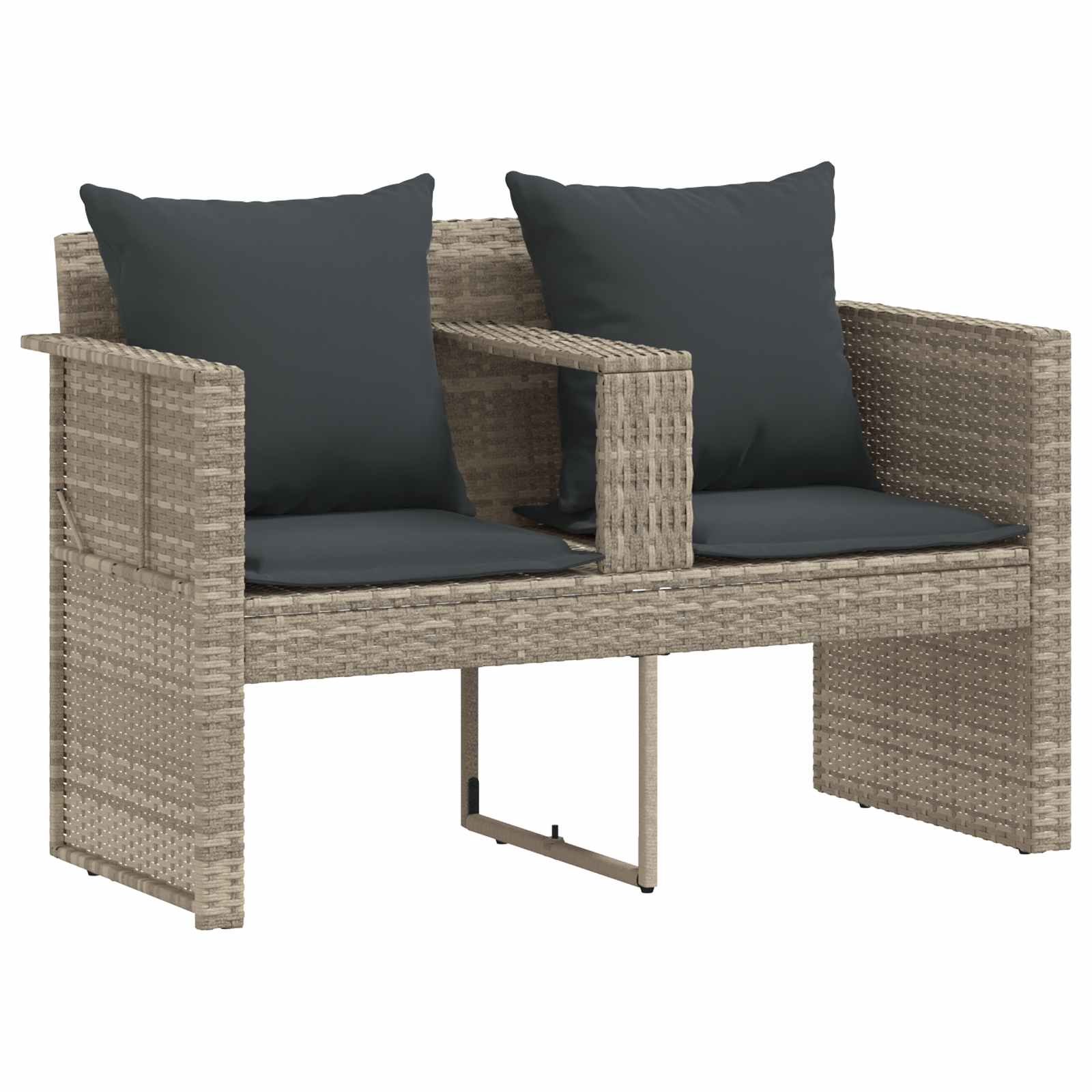 Garten-Sofa 8 Stk. Poly-Rattan Hellgrau und Dunkelgrau