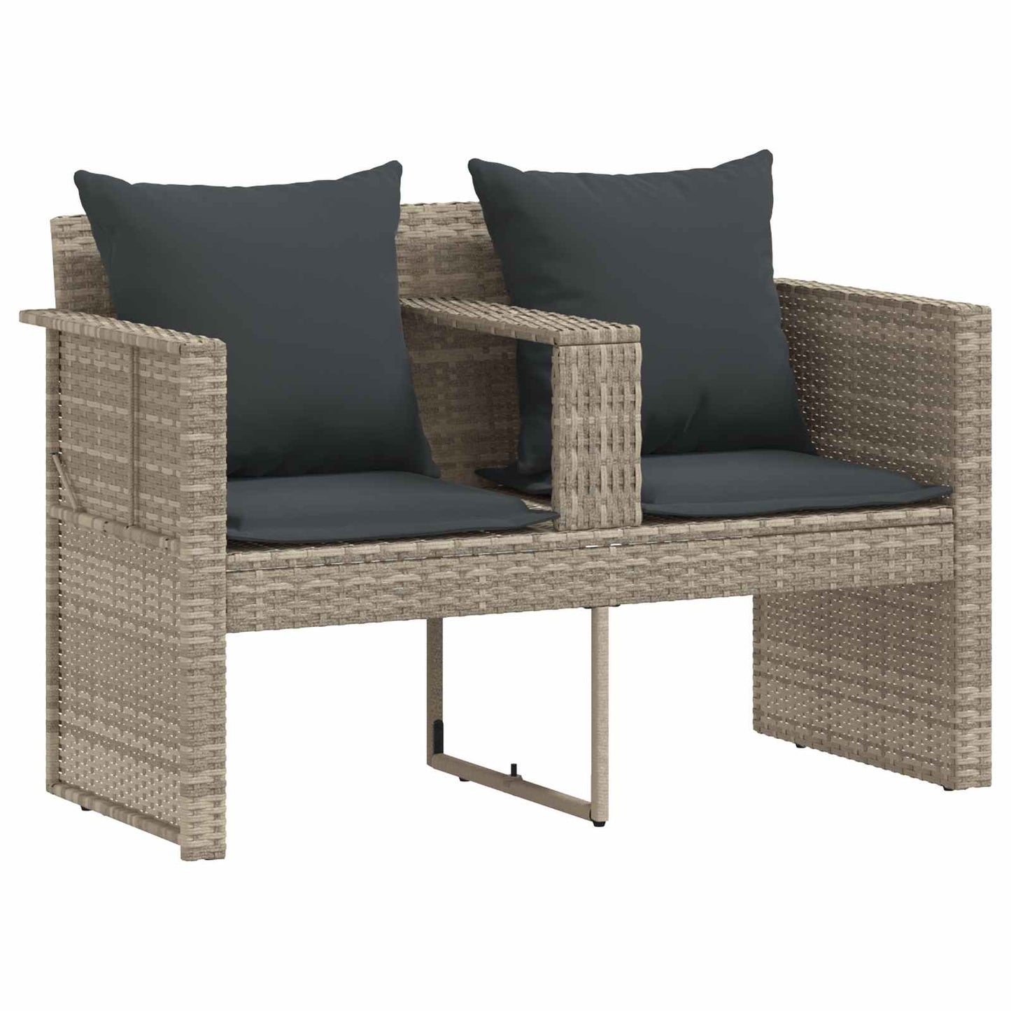 Garten-Sofa 8 stk. Poly-Rattan Hellgrau und Dunkelgrau