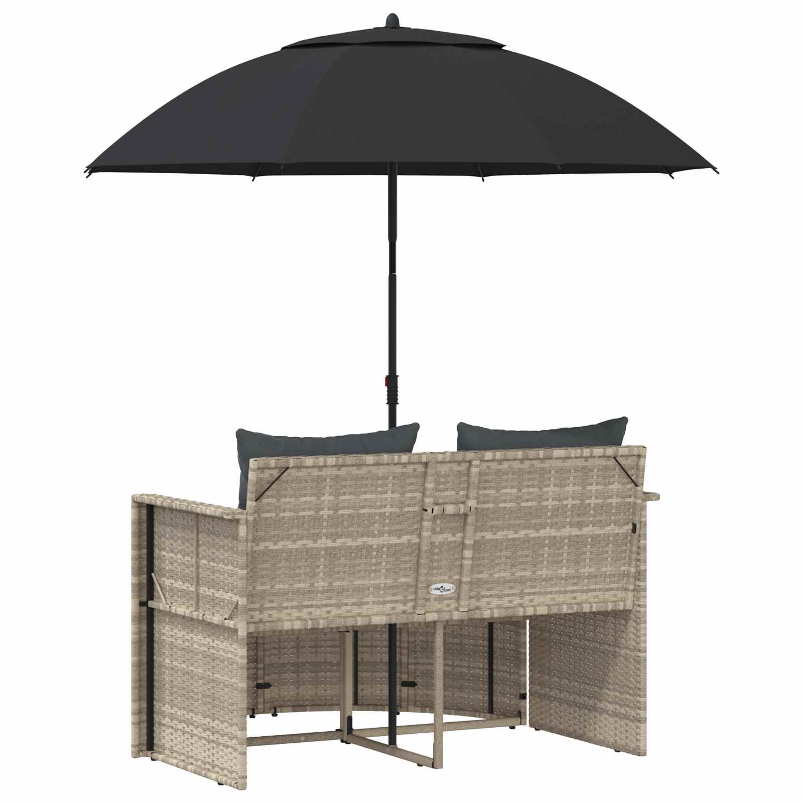 Garten-Sofa 8 Stk. Poly-Rattan Hellgrau und Dunkelgrau