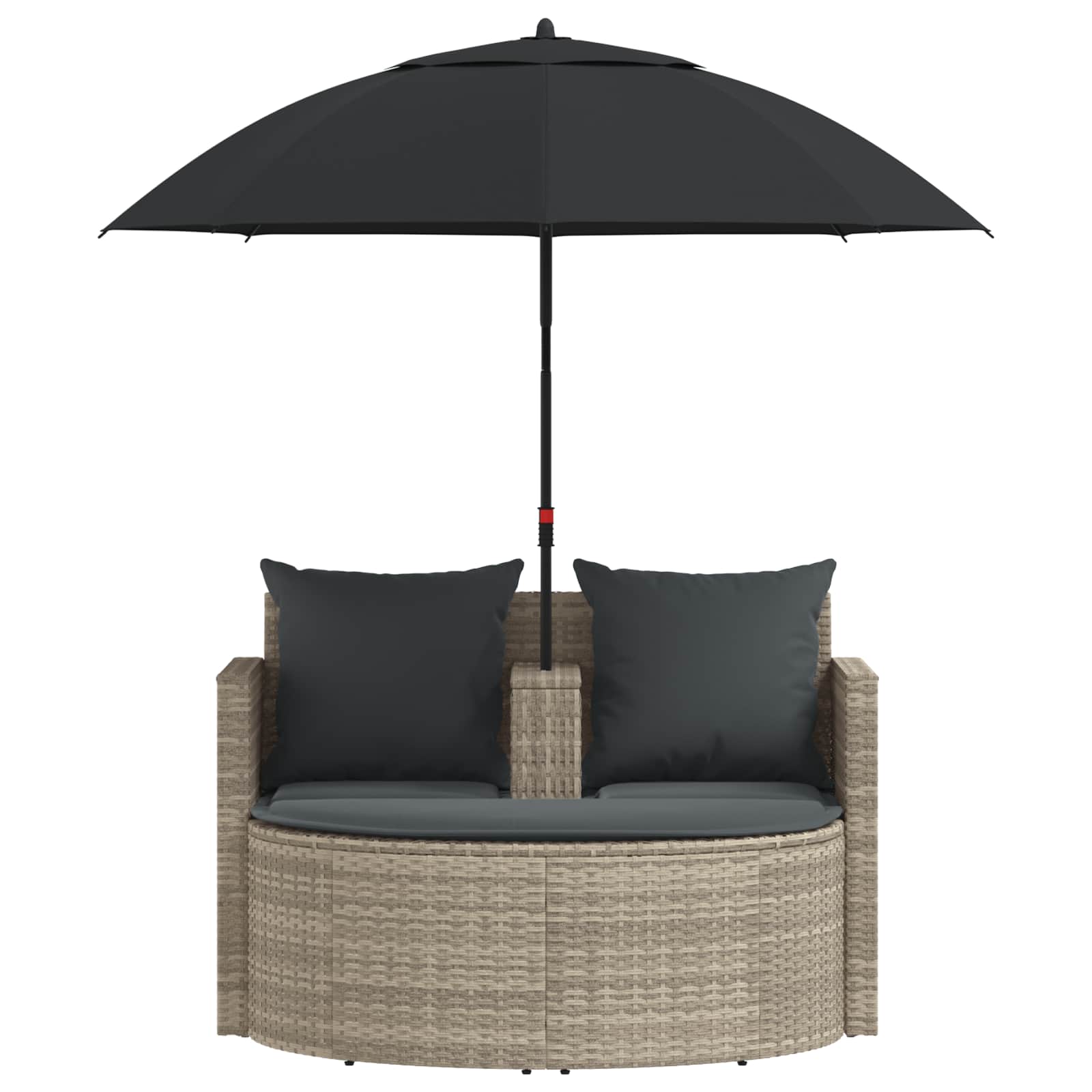 Garten-Sofa 8 Stk. Poly-Rattan Hellgrau und Dunkelgrau