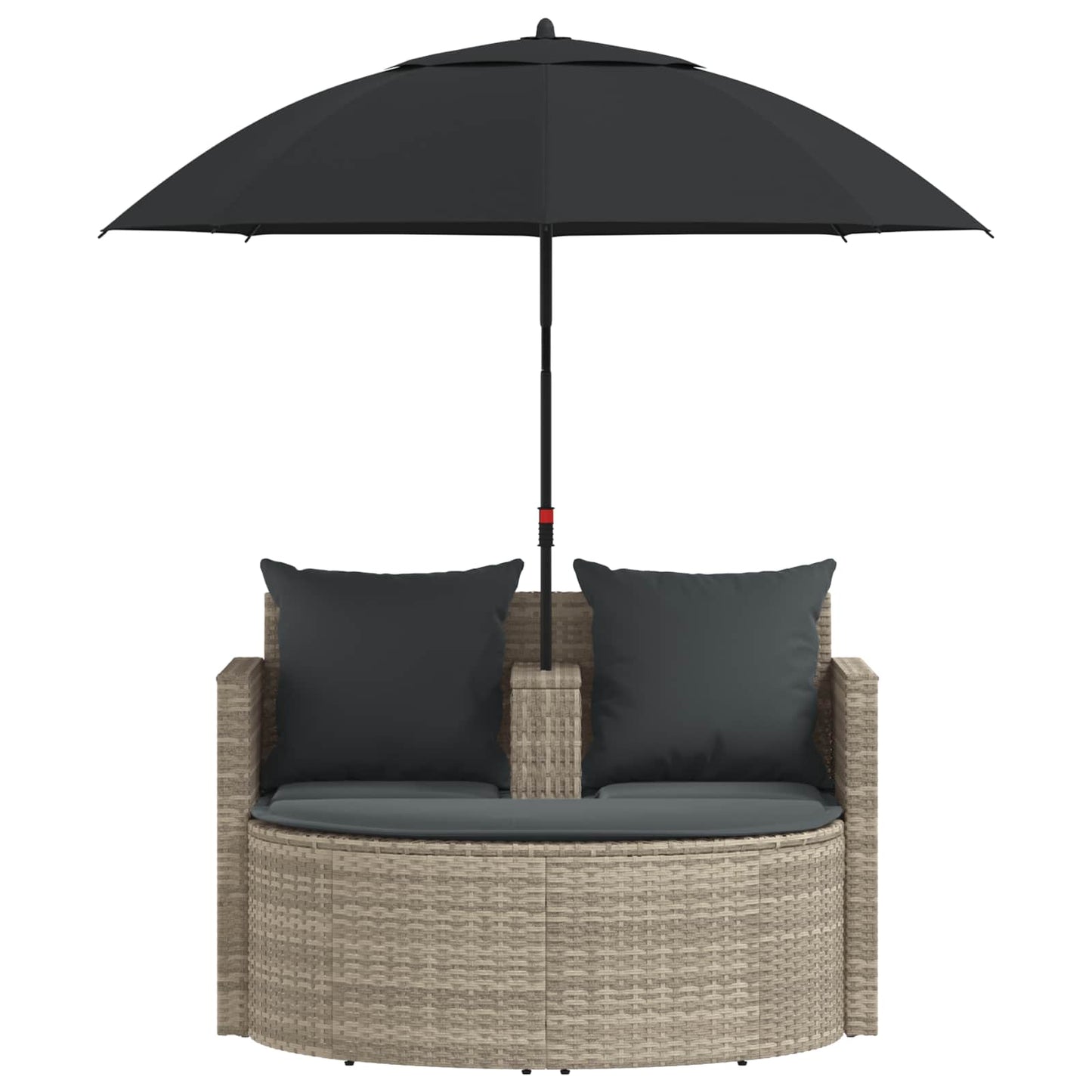 Garten-Sofa 8 stk. Poly-Rattan Hellgrau und Dunkelgrau