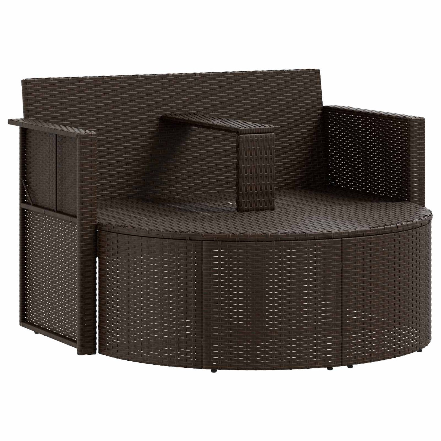 Garten-Sofa Braun und Rot 168 x 168 x 180 cm Poly-Rattan