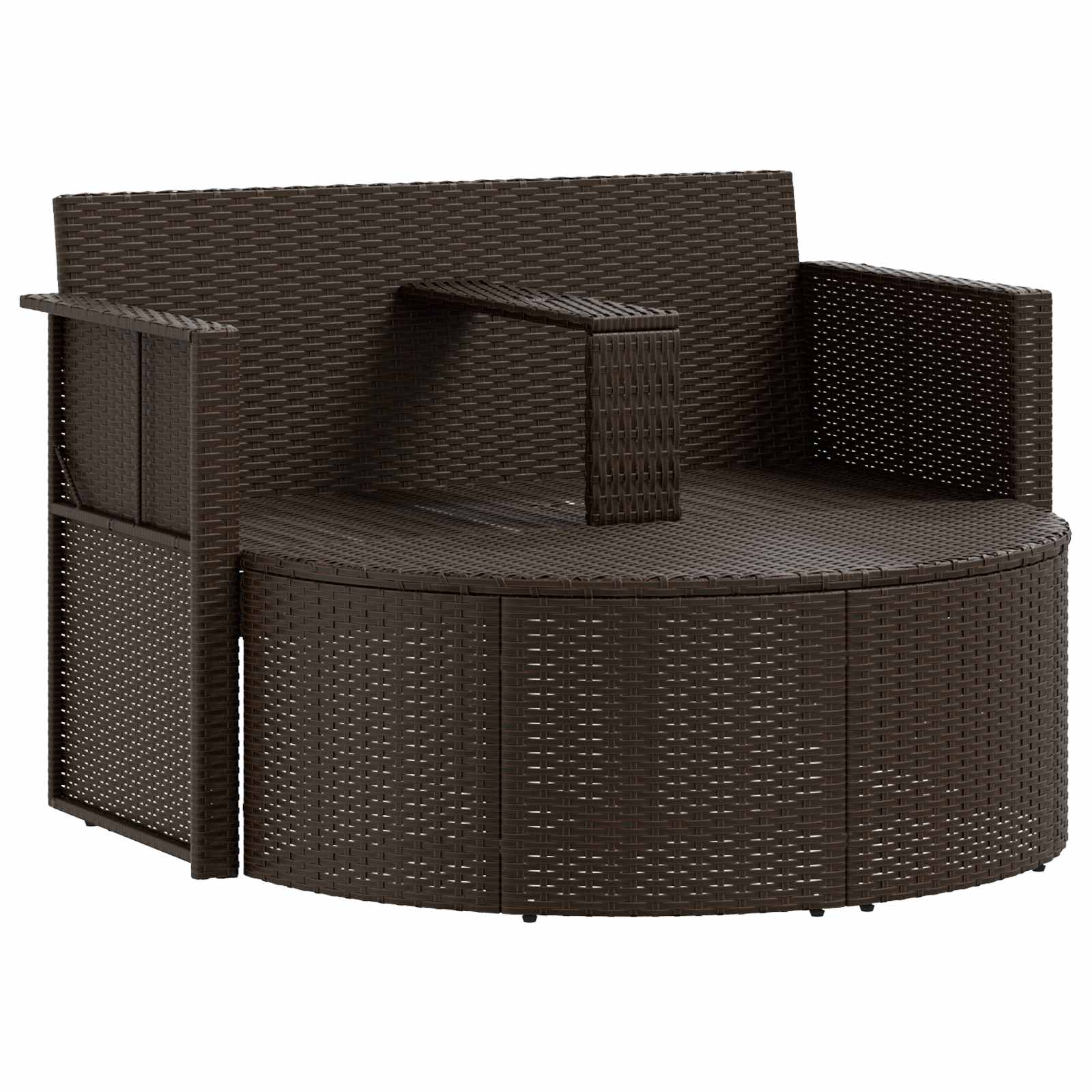 Garten-Sofa Braun und Rot 168 x 168 x 180 cm Poly-Rattan