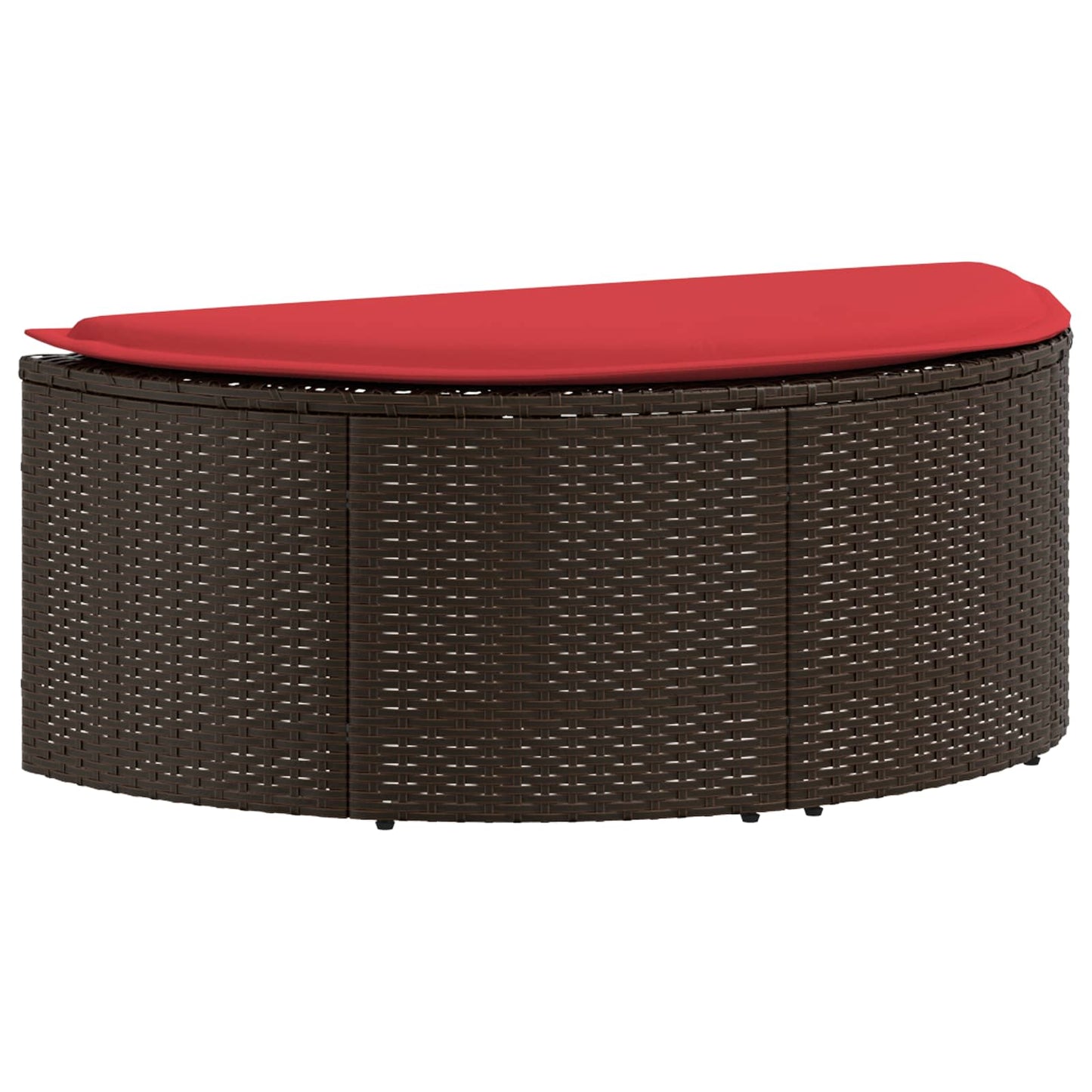 Garten-Sofa Braun und Rot 168 x 168 x 180 cm Poly-Rattan