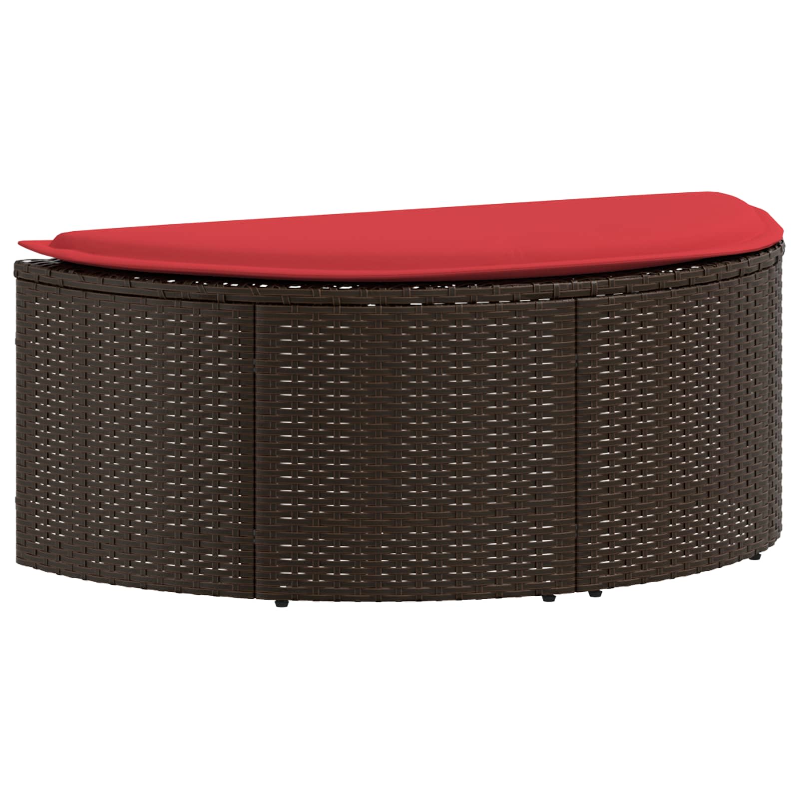 Garten-Sofa Braun und Rot 168 x 168 x 180 cm Poly-Rattan