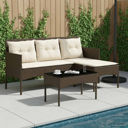 Gartensofa-set 2 stk. Poly-Rattan