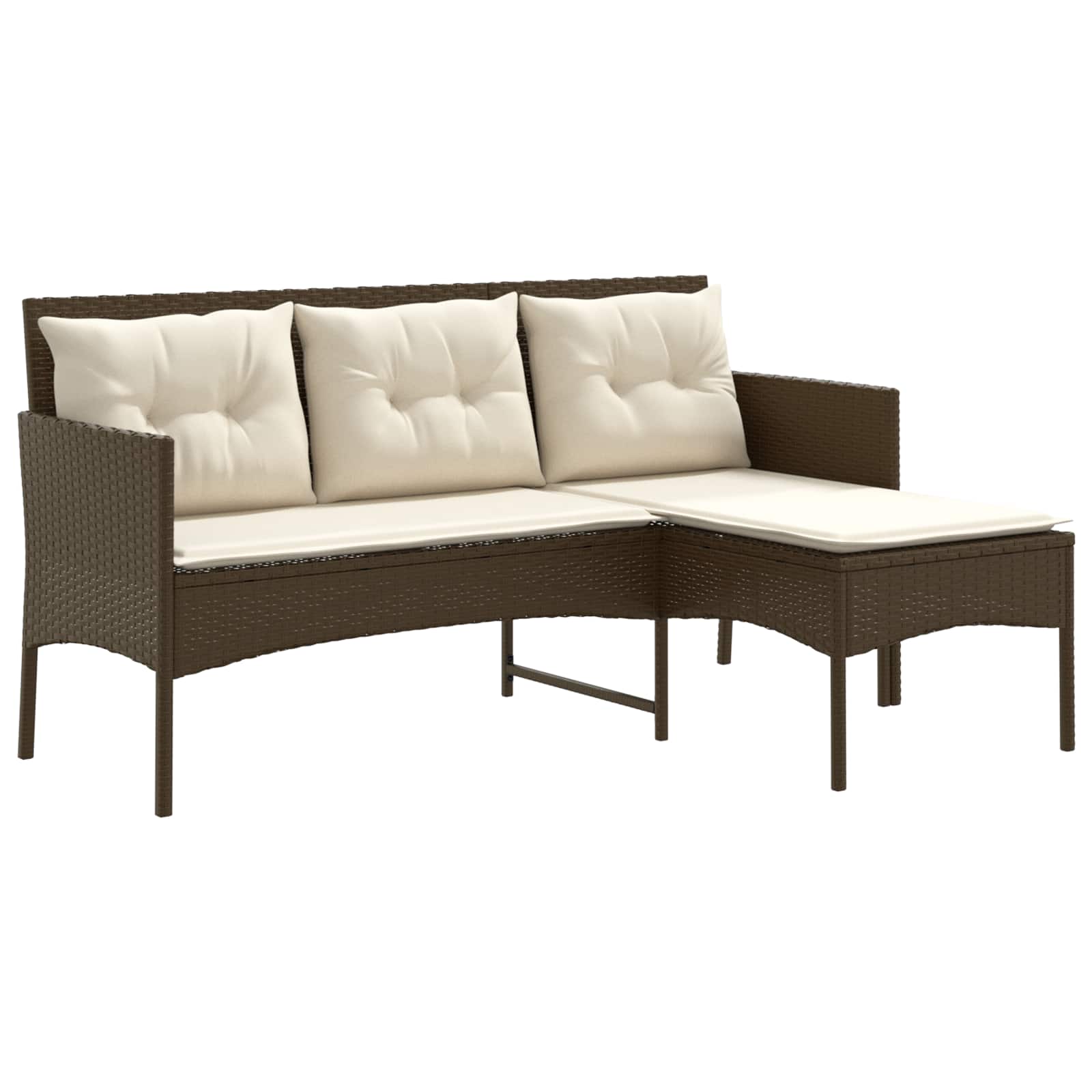 Gartensofa-set mit Kissen 2 pcs Poly-Rattan